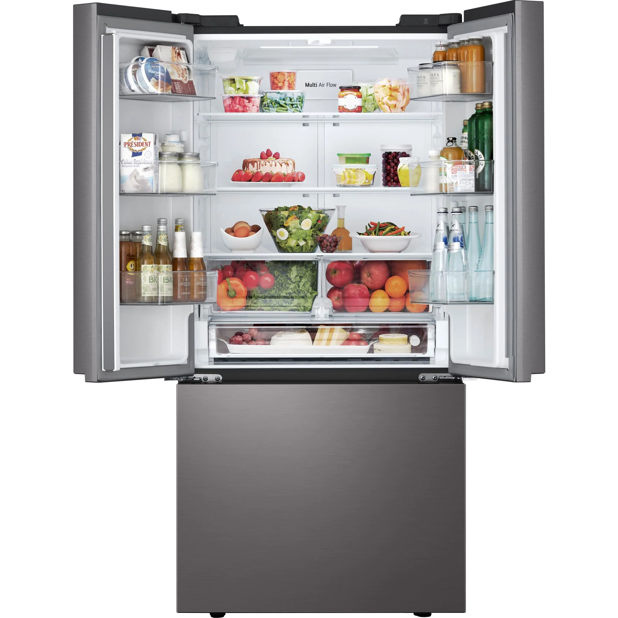 LG 25 cu. ft. French 3-Door Standard-Depth Refrigerator with Single Ice Maker - Black Stainless (LF25S6200D) - Image 7