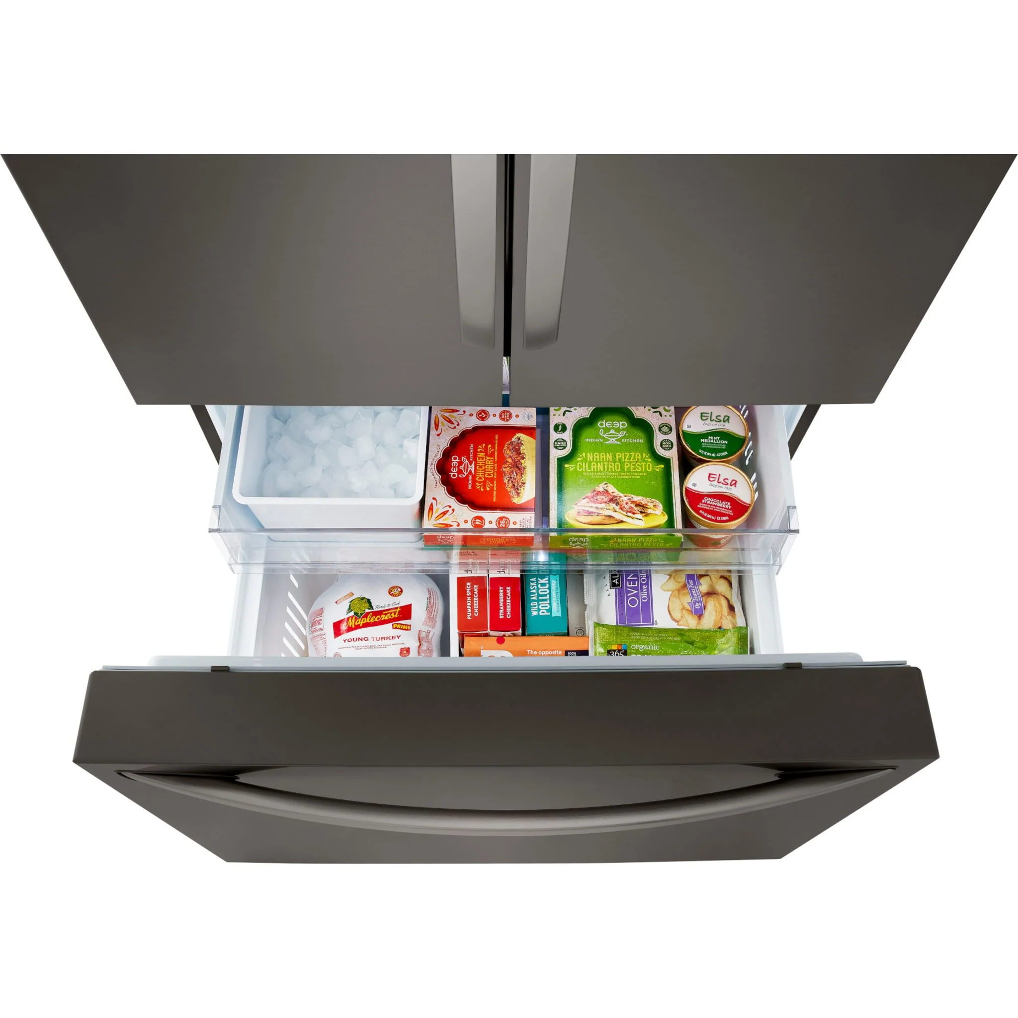 LG 27 cu. ft. Smart Counter-Depth MAX™ French Door Refrigerator - Black stainless (LRFLC2706D) - Image 8