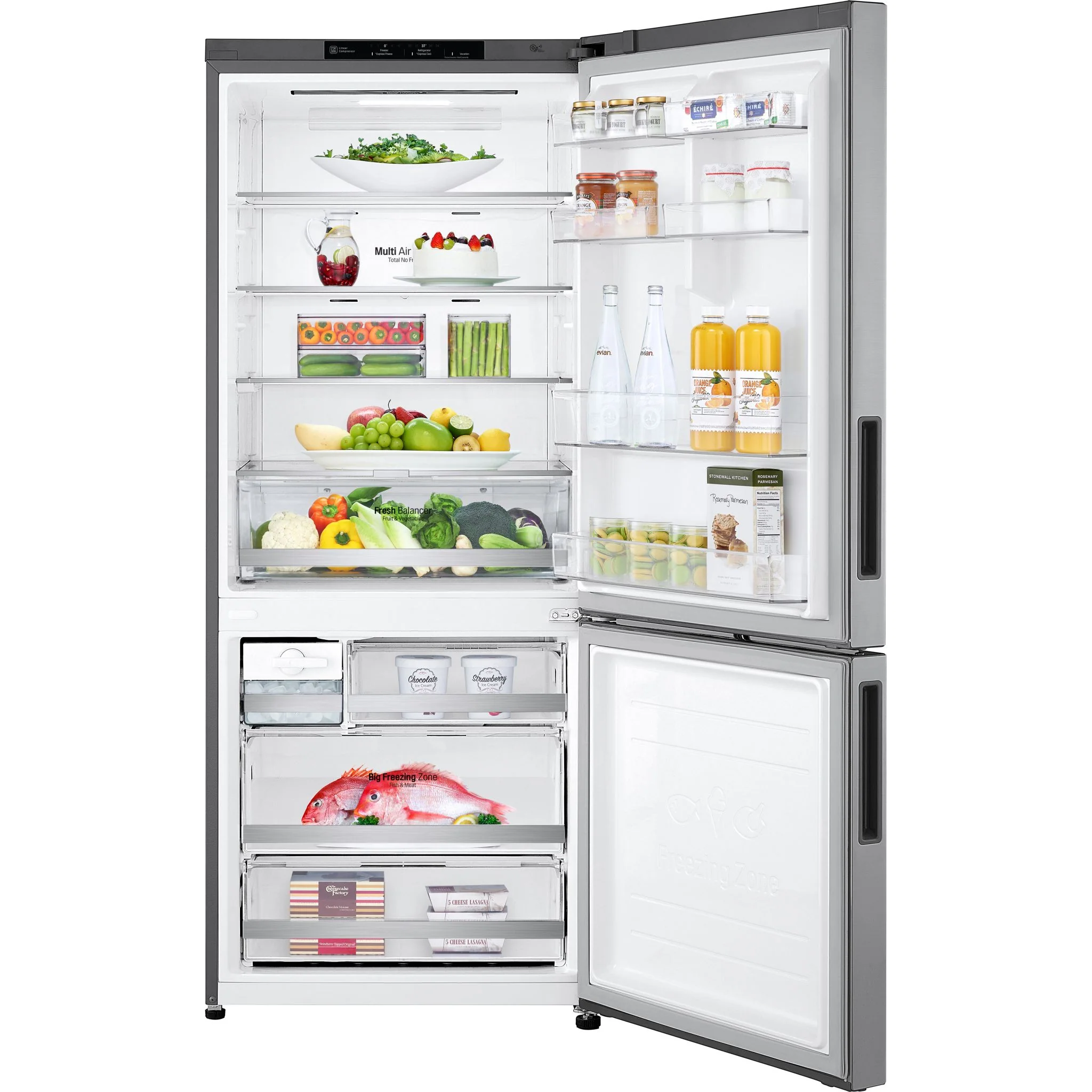 LG 28" Counter Depth Bottom Freezer with Door Cooling+ and Flip-up Shelf, 15 cu.ft. - Platinum Silver (LBNC15251V) - Image 5