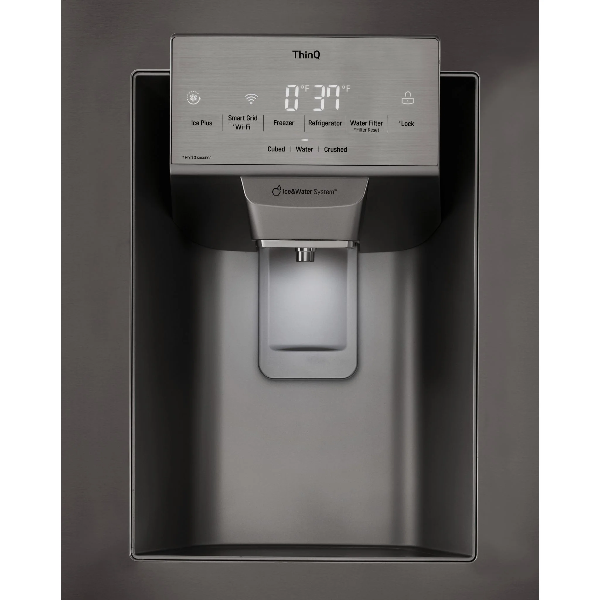 LG 28 cu.ft 3 Door French Door, Standard Depth, Ice and Water with Single Ice - Black Stainless (LRFS28XBD) - Image 5