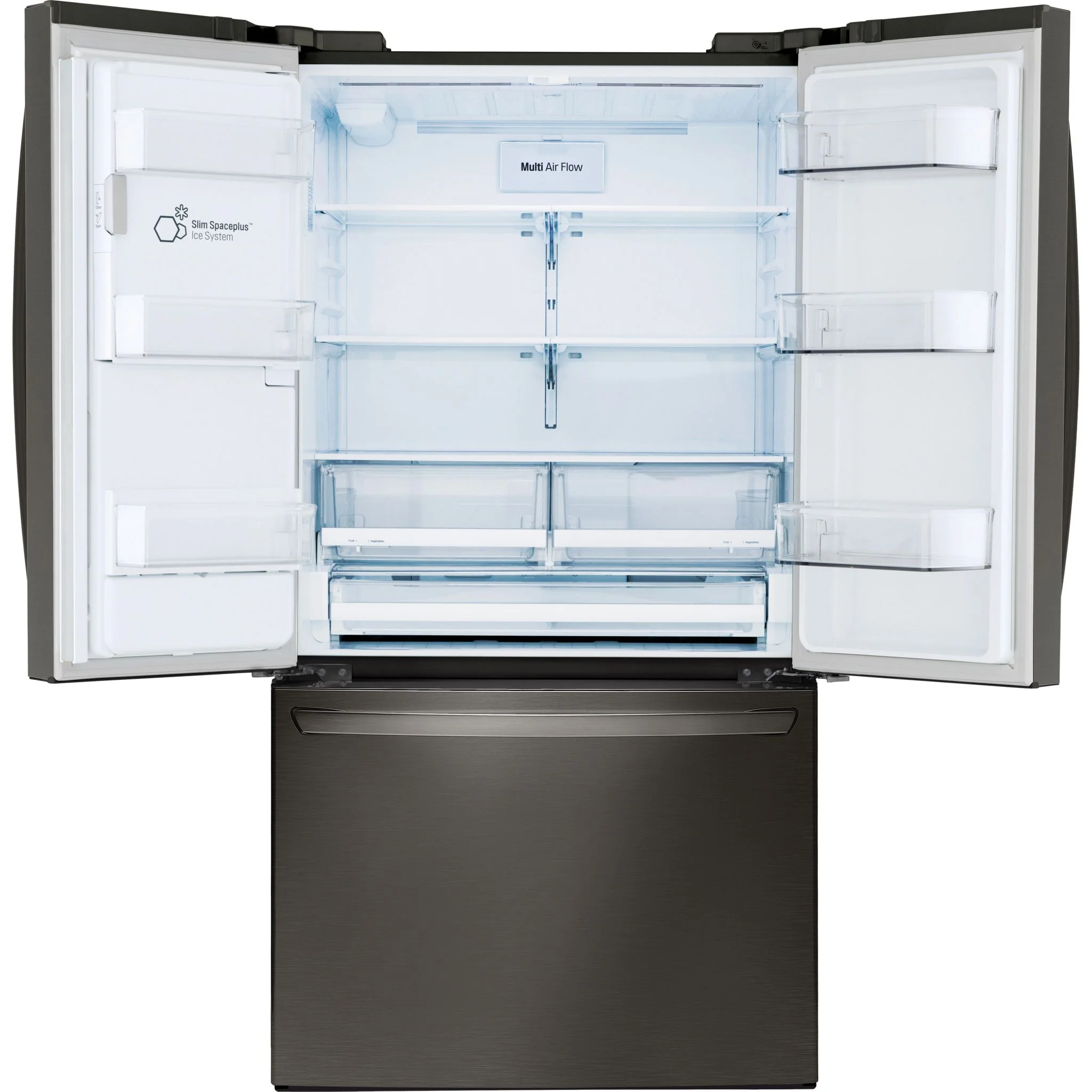 LG 28 cu.ft 3 Door French Door, Standard Depth, Ice and Water with Single Ice - Black Stainless (LRFS28XBD) - Image 9