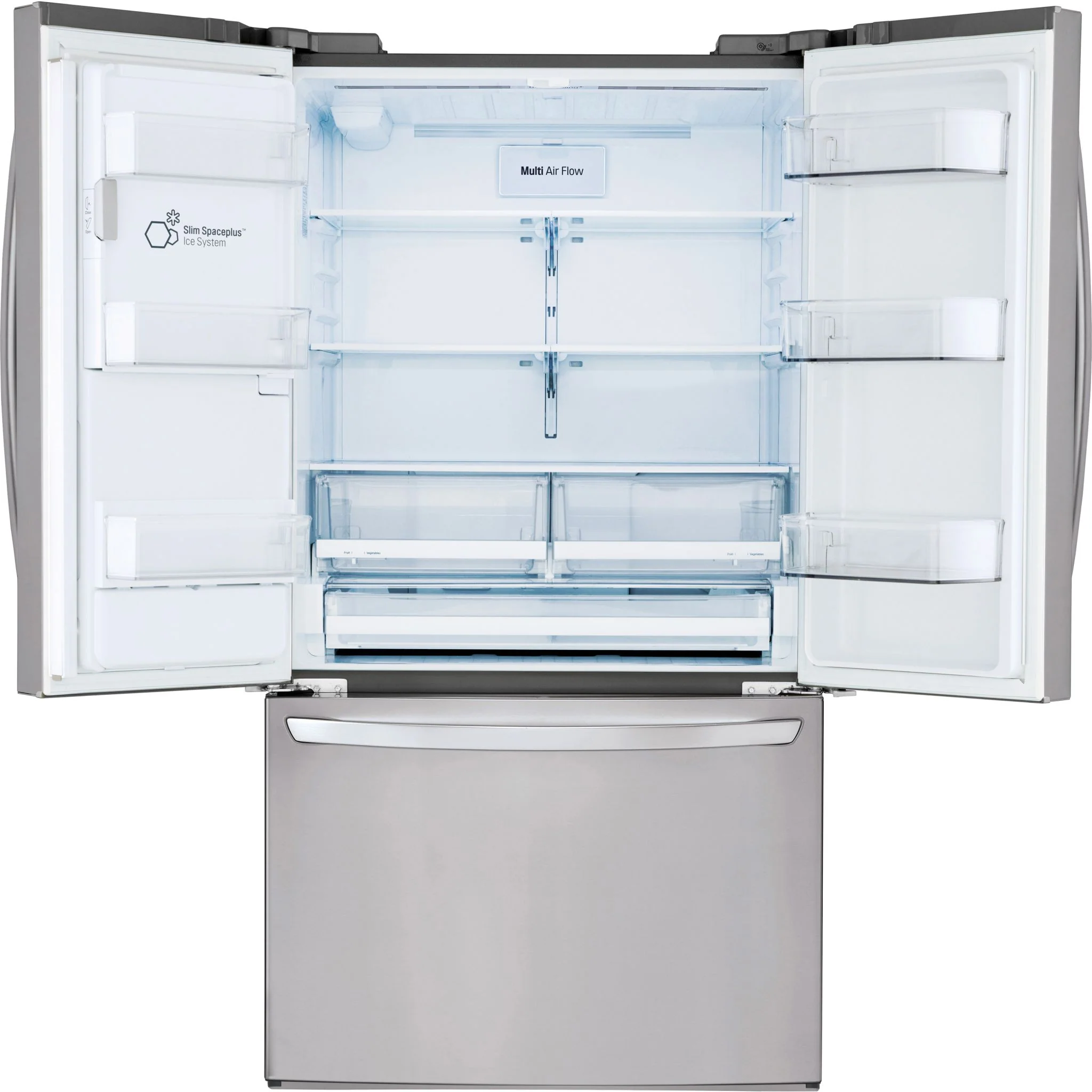 LG 28 cu.ft 3 Door French Door, Standard Depth, Ice and Water with Single Ice Maker - Stainless (LRFS28XBS) - Image 10