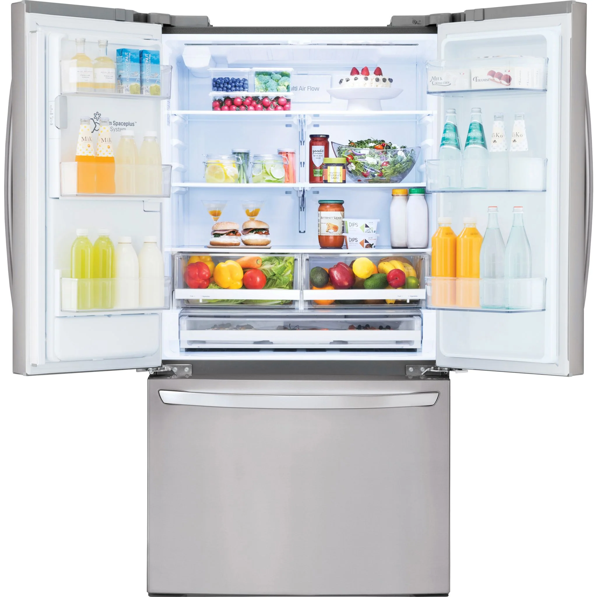 LG 28 cu.ft 3 Door French Door, Standard Depth, Ice and Water with Single Ice Maker - Stainless (LRFS28XBS) - Image 12