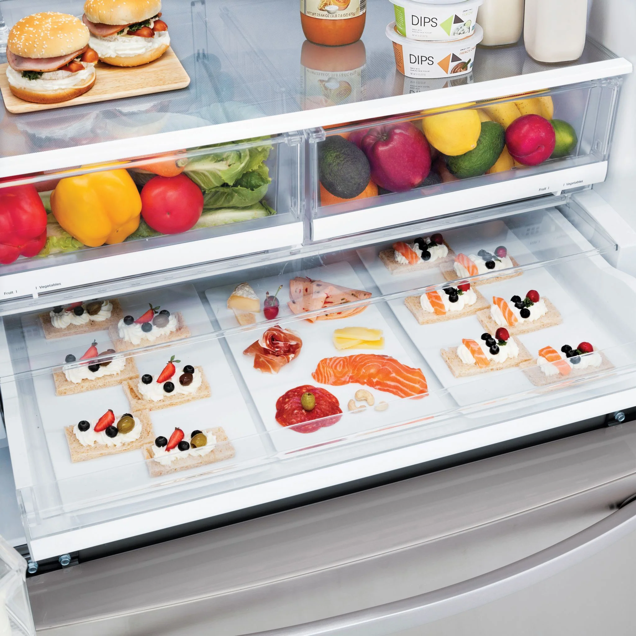 LG 28 cu.ft 3 Door French Door, Standard Depth, Ice and Water with Single Ice Maker - Stainless (LRFS28XBS) - Image 14