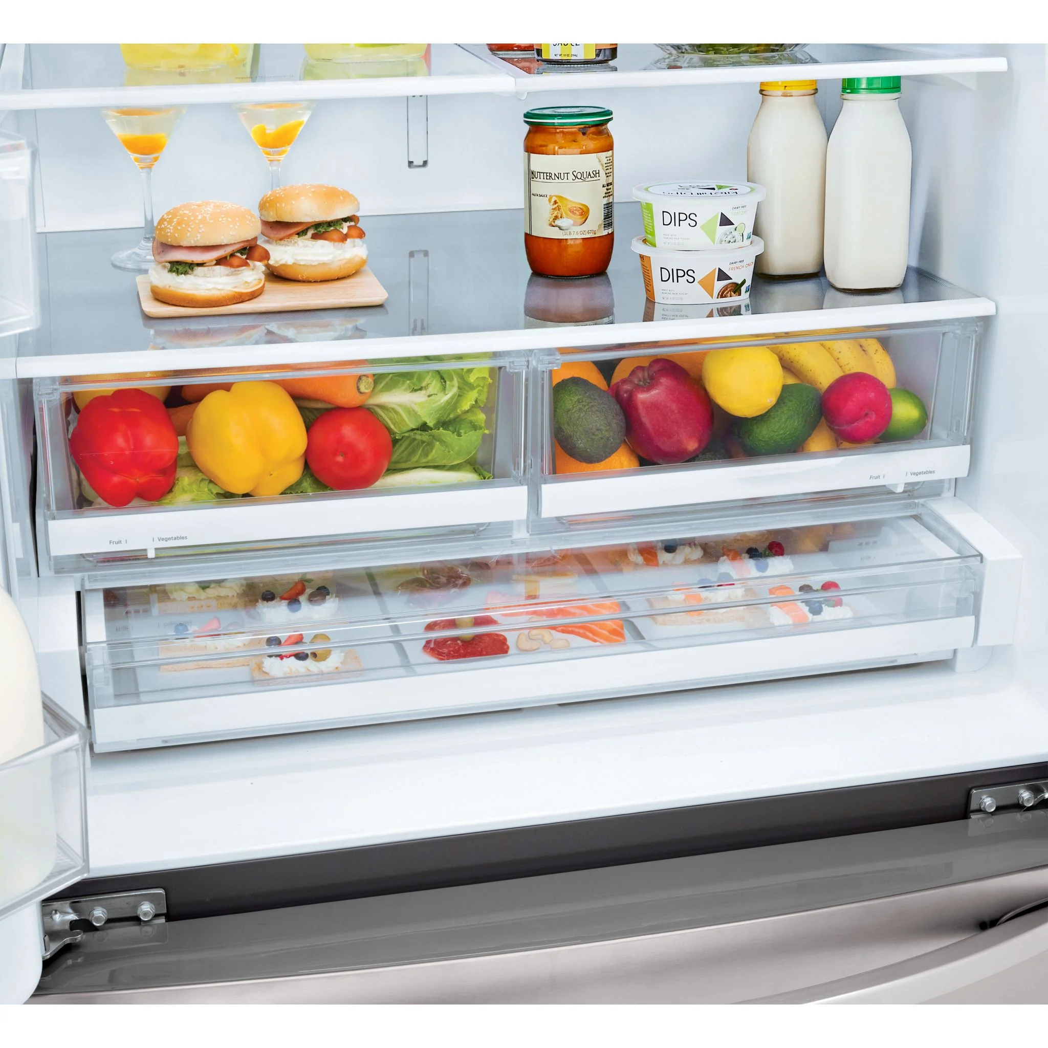 LG 28 cu.ft 3 Door French Door, Standard Depth, Ice and Water with Single Ice Maker - Stainless (LRFS28XBS) - Image 16