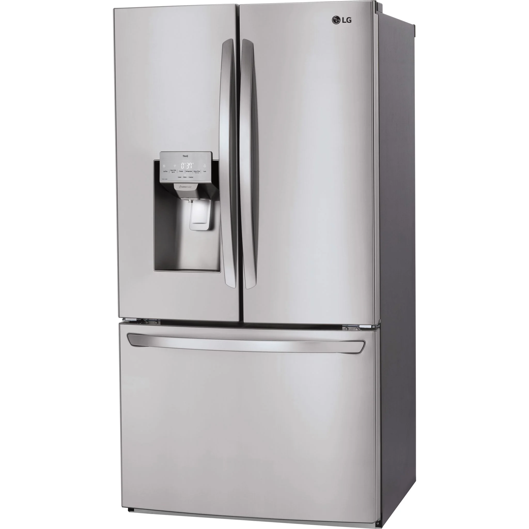 LG 28 cu.ft 3 Door French Door, Standard Depth, Ice and Water with Single Ice Maker - Stainless (LRFS28XBS) - Image 2