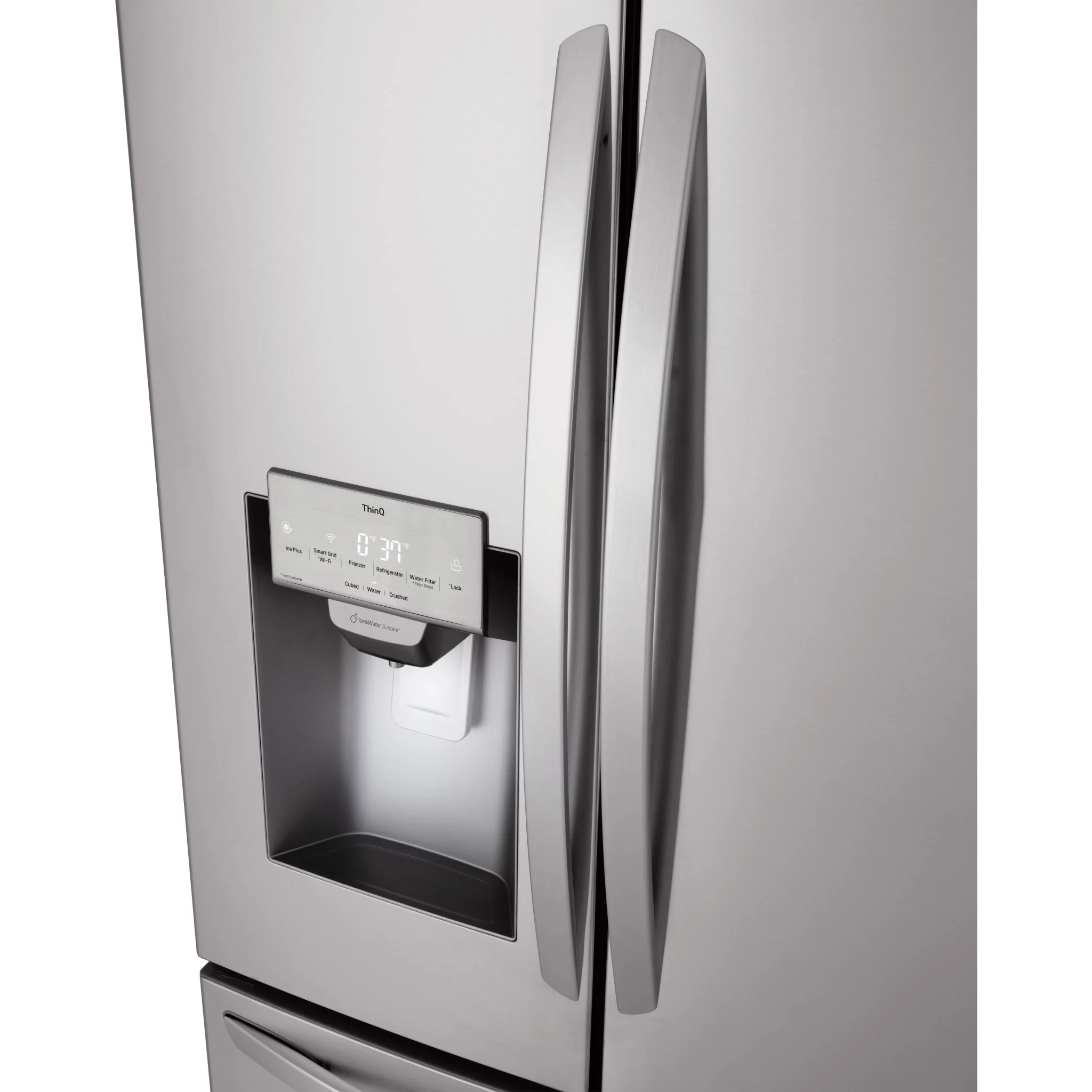 LG 28 cu.ft 3 Door French Door, Standard Depth, Ice and Water with Single Ice Maker - Stainless (LRFS28XBS) - Image 6