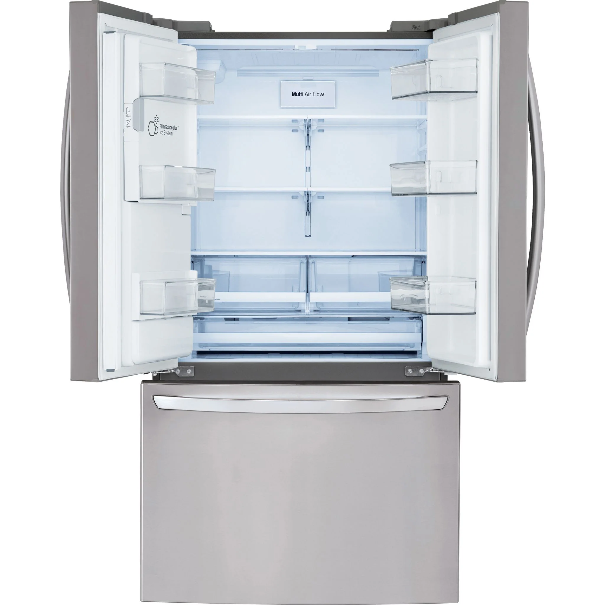 LG 28 cu.ft 3 Door French Door, Standard Depth, Ice and Water with Single Ice Maker - Stainless (LRFS28XBS) - Image 9