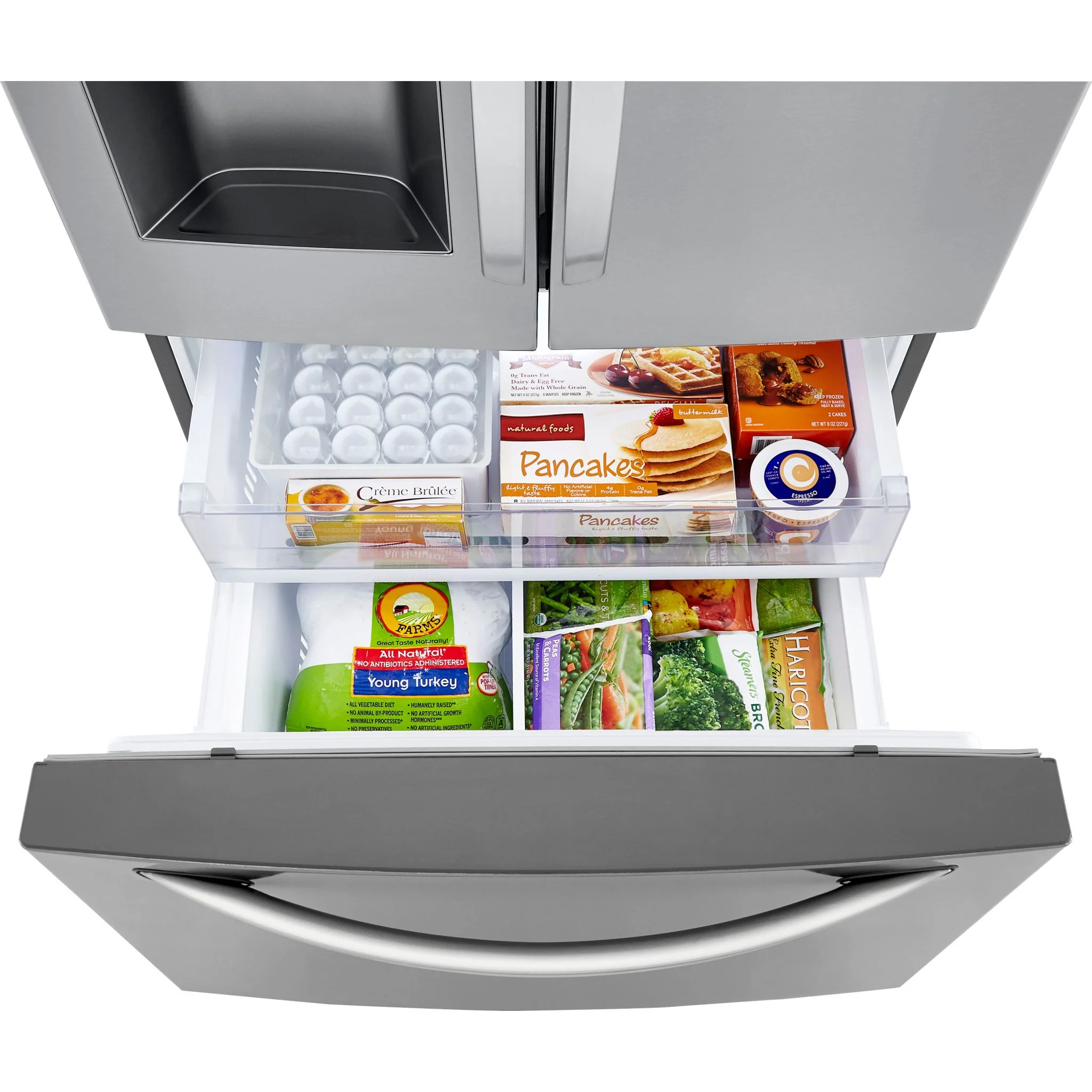 LG 28 cu.ft 3 Door French Door, Standard Depth Refrigerator with Dual Ice Makers - Stainless (LHFS28XBS) - Image 11