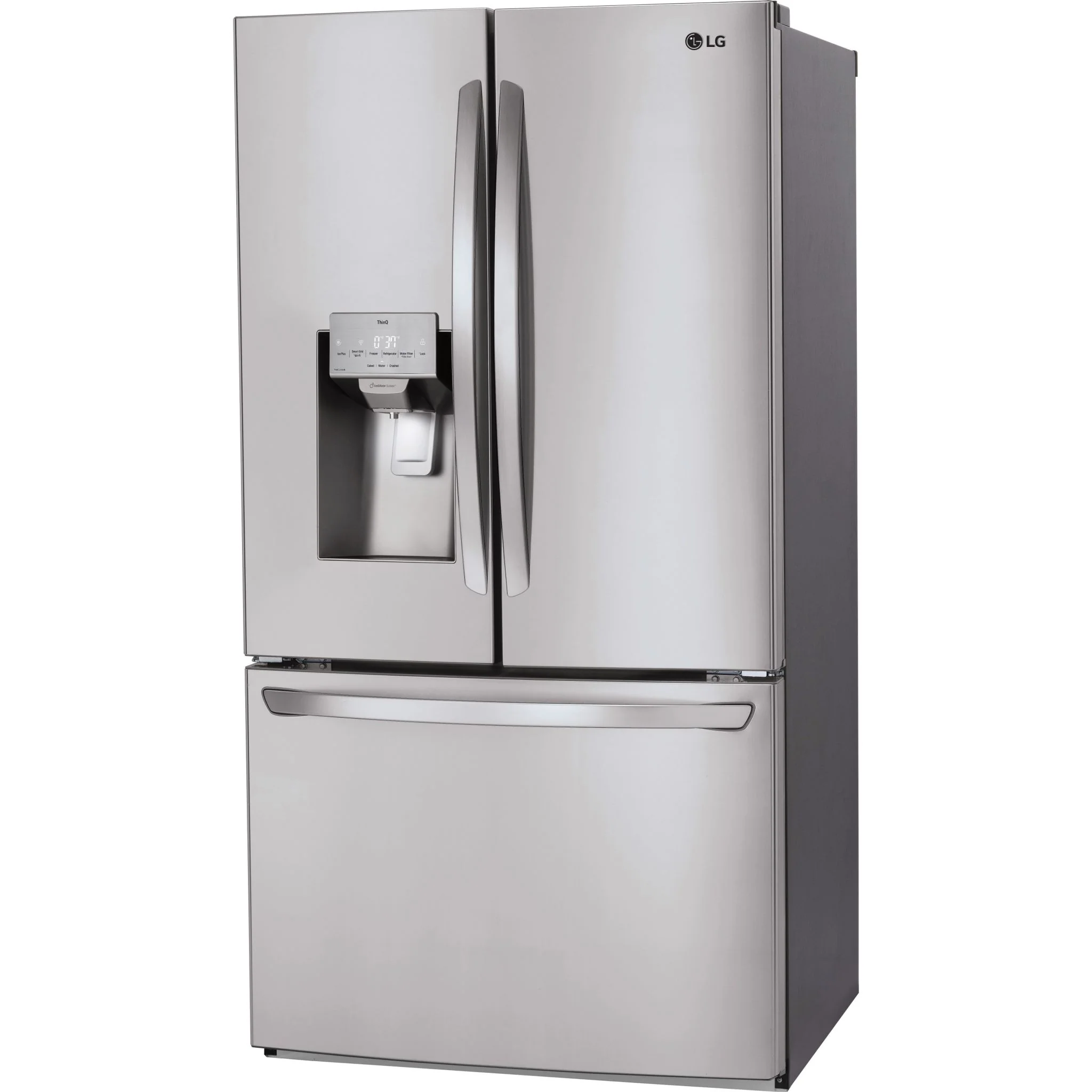 LG 28 cu.ft 3 Door French Door, Standard Depth Refrigerator with Dual Ice Makers - Stainless (LHFS28XBS) - Image 3