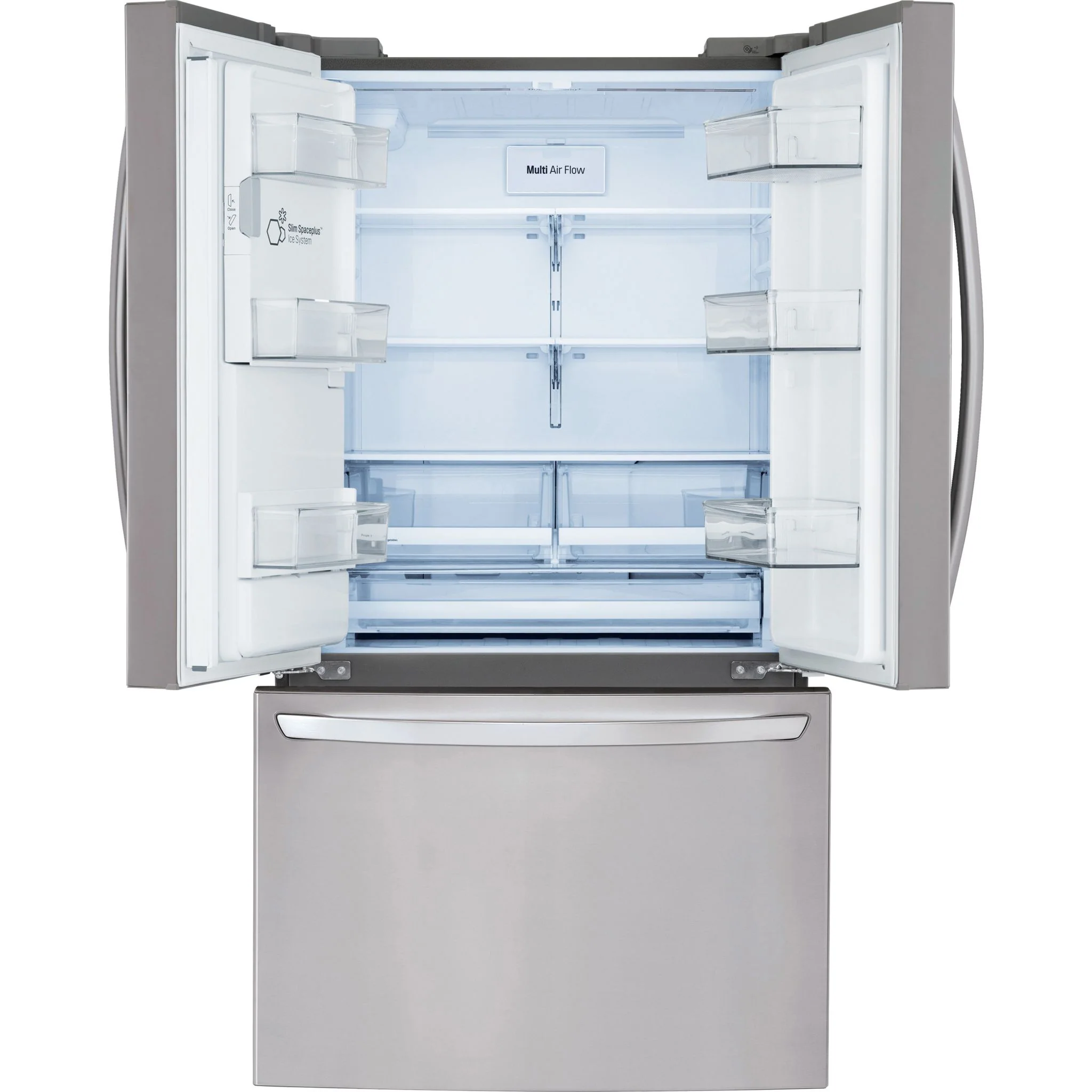LG 28 cu.ft 3 Door French Door, Standard Depth Refrigerator with Dual Ice Makers - Stainless (LHFS28XBS) - Image 4
