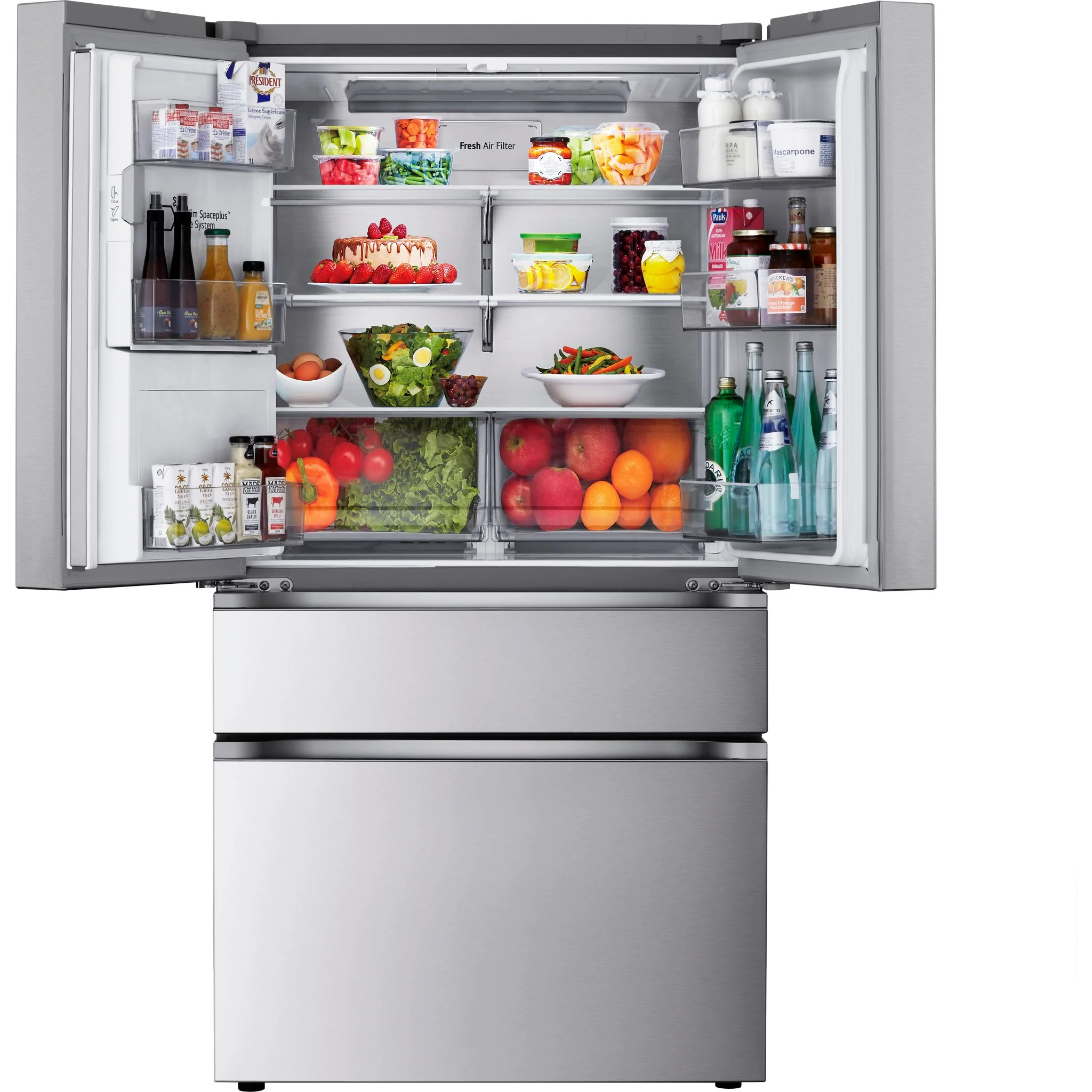 LG 29 cu. ft. Smart Standard-Depth MAX™ 4-Door French Door Refrigerator with Full-Convert Drawer - Stainless (LF29S8330S) - Image 5