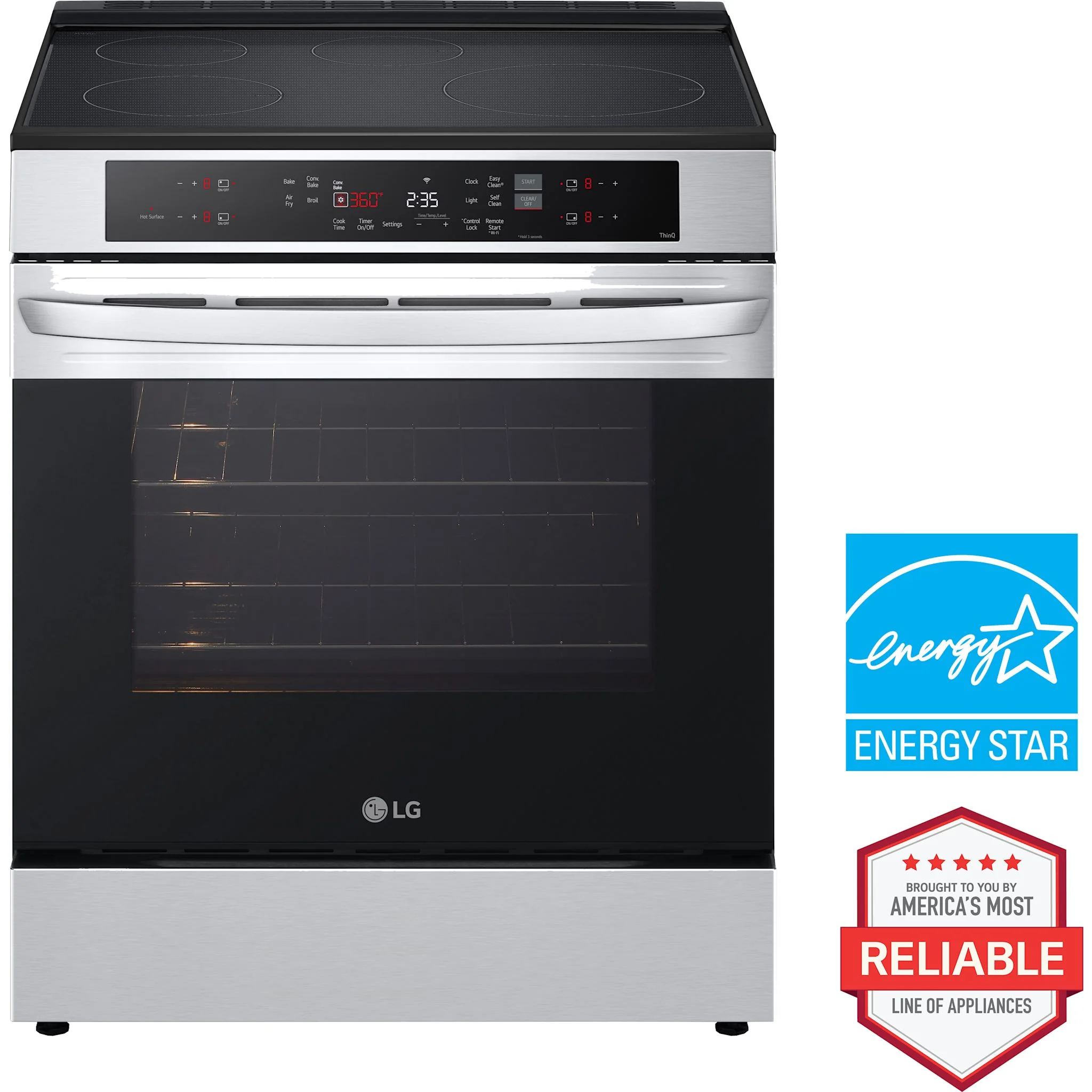 LG 30" Induction Range (LSIL6332FE) - PrintProof Stainless Steel - Image 4