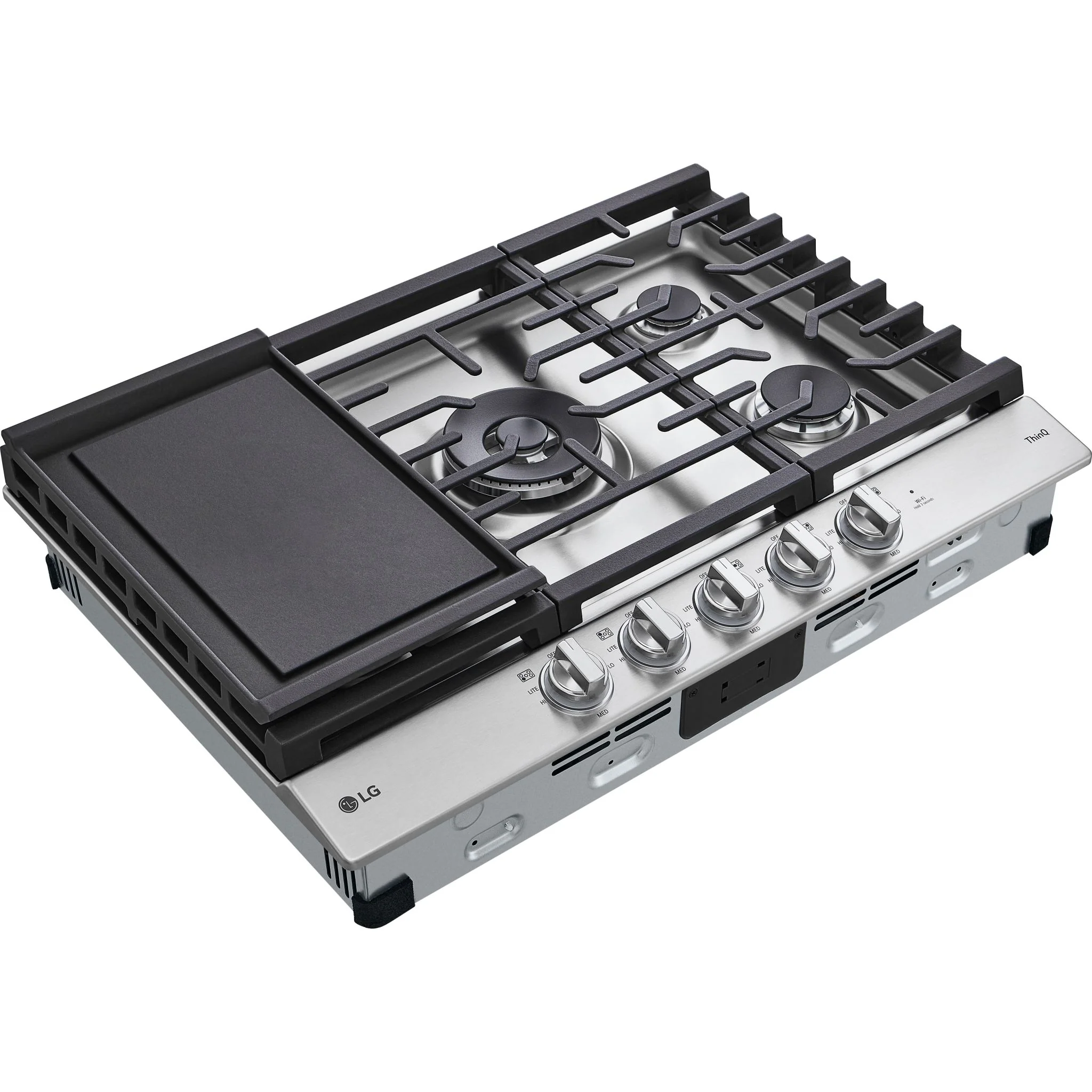 LG 30” Smart Gas Cooktop with UltraHeat™ 22K BTU Dual Burner and LED Knobs - Stainless (CBGJ3027S) - Image 8