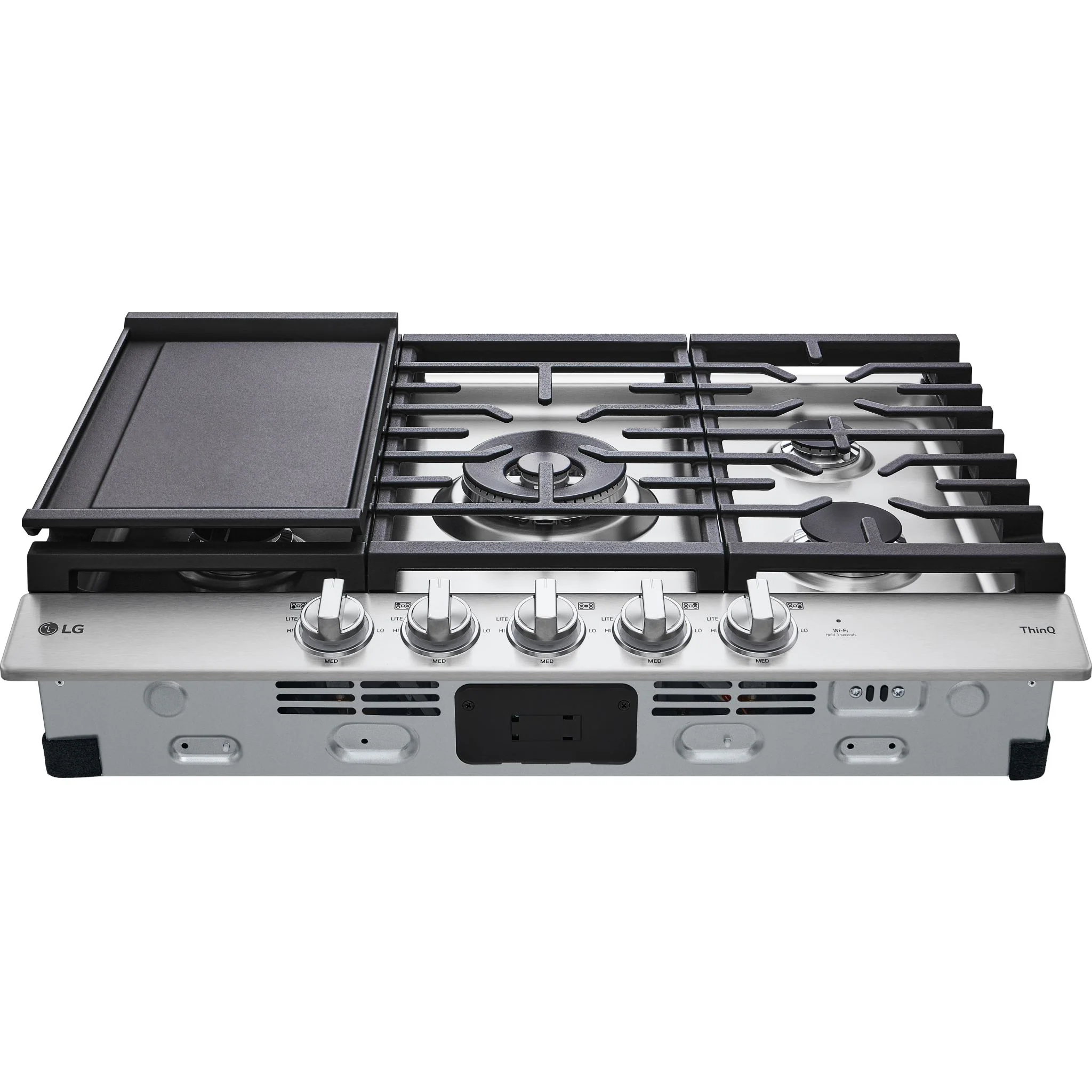LG 30” Smart Gas Cooktop with UltraHeat™ 22K BTU Dual Burner and LED Knobs - Stainless (CBGJ3027S) - Image 9