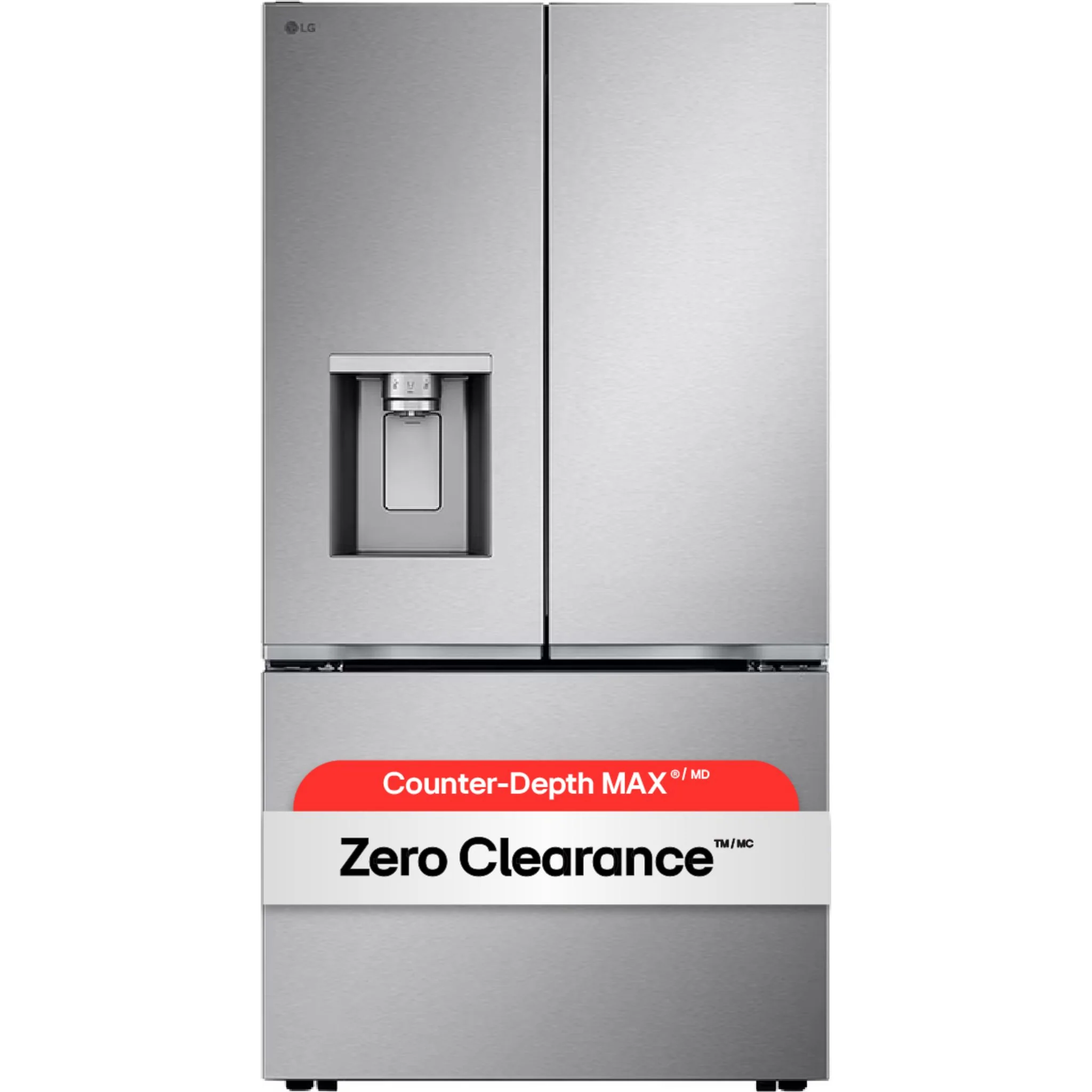 LG 36" French 3-Door Counter-Depth MAX Refrigerator, Zero Clearance, Dual Ice & Tall Ice Water Dispenser - Stainless Steel (LF24Z6330S) - Image 7