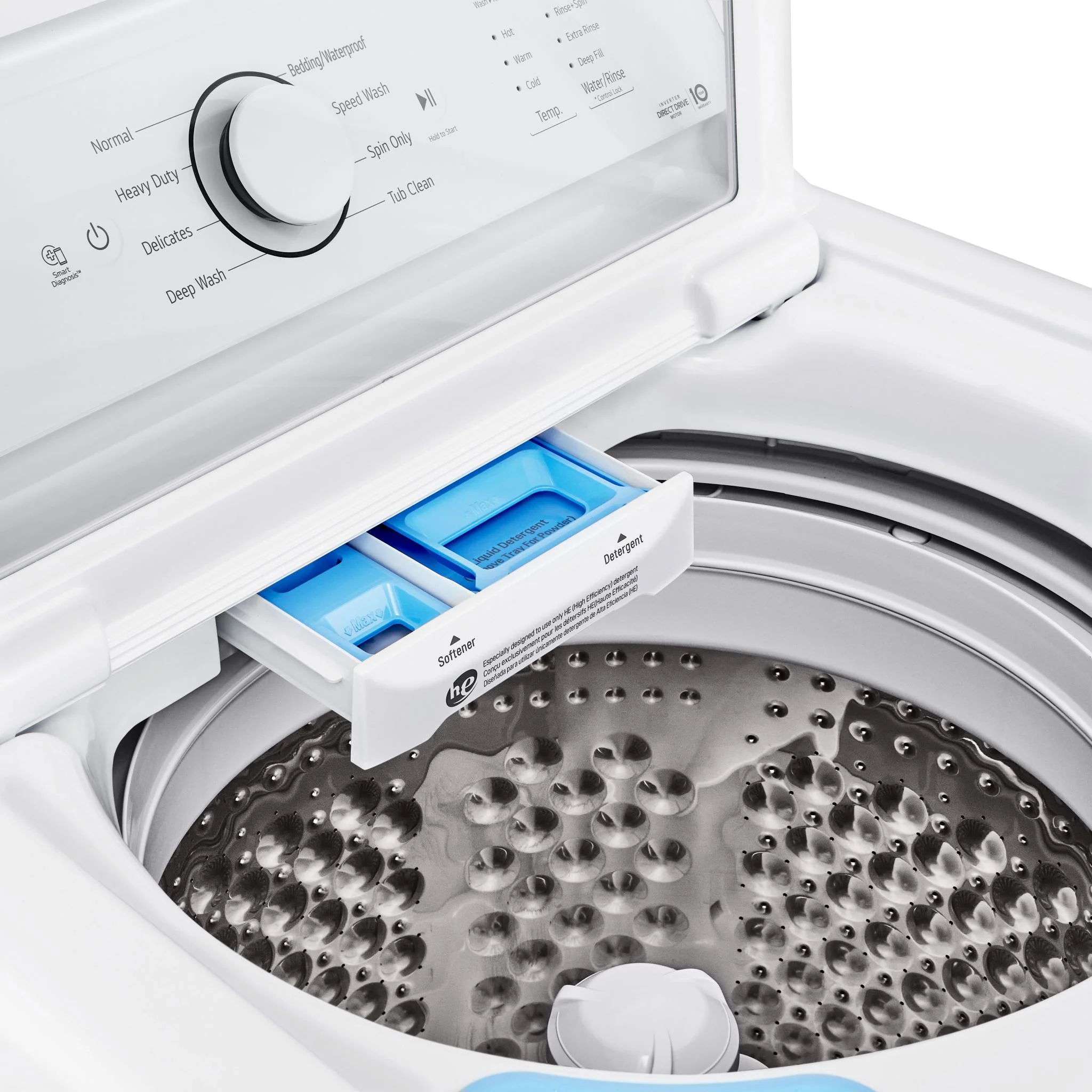 LG 4.1 cu. ft. Capacity Top Load Washer with Agitator and SlamProof Glass Lid - White (WT6105CW) - Image 13