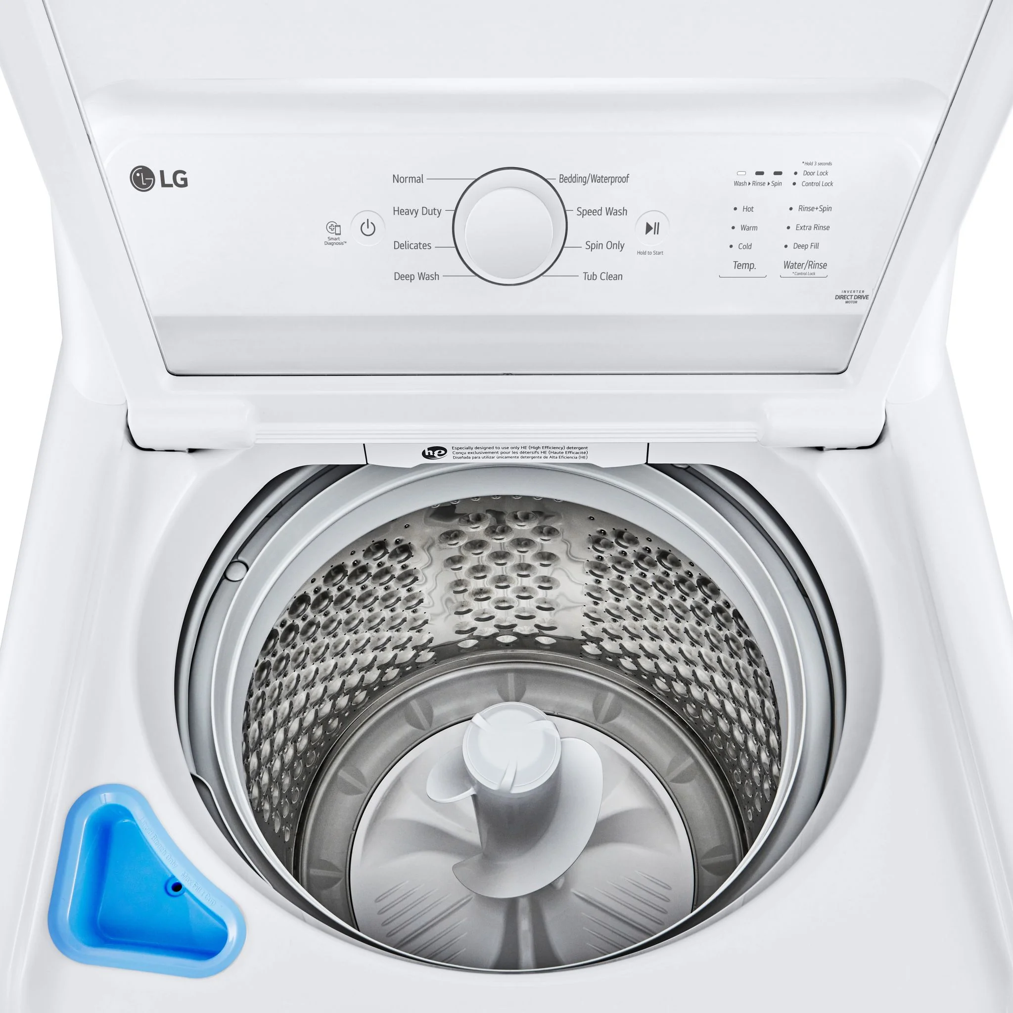 LG 4.1 cu. ft. Capacity Top Load Washer with Agitator and SlamProof Glass Lid - White (WT6105CW) - Image 15