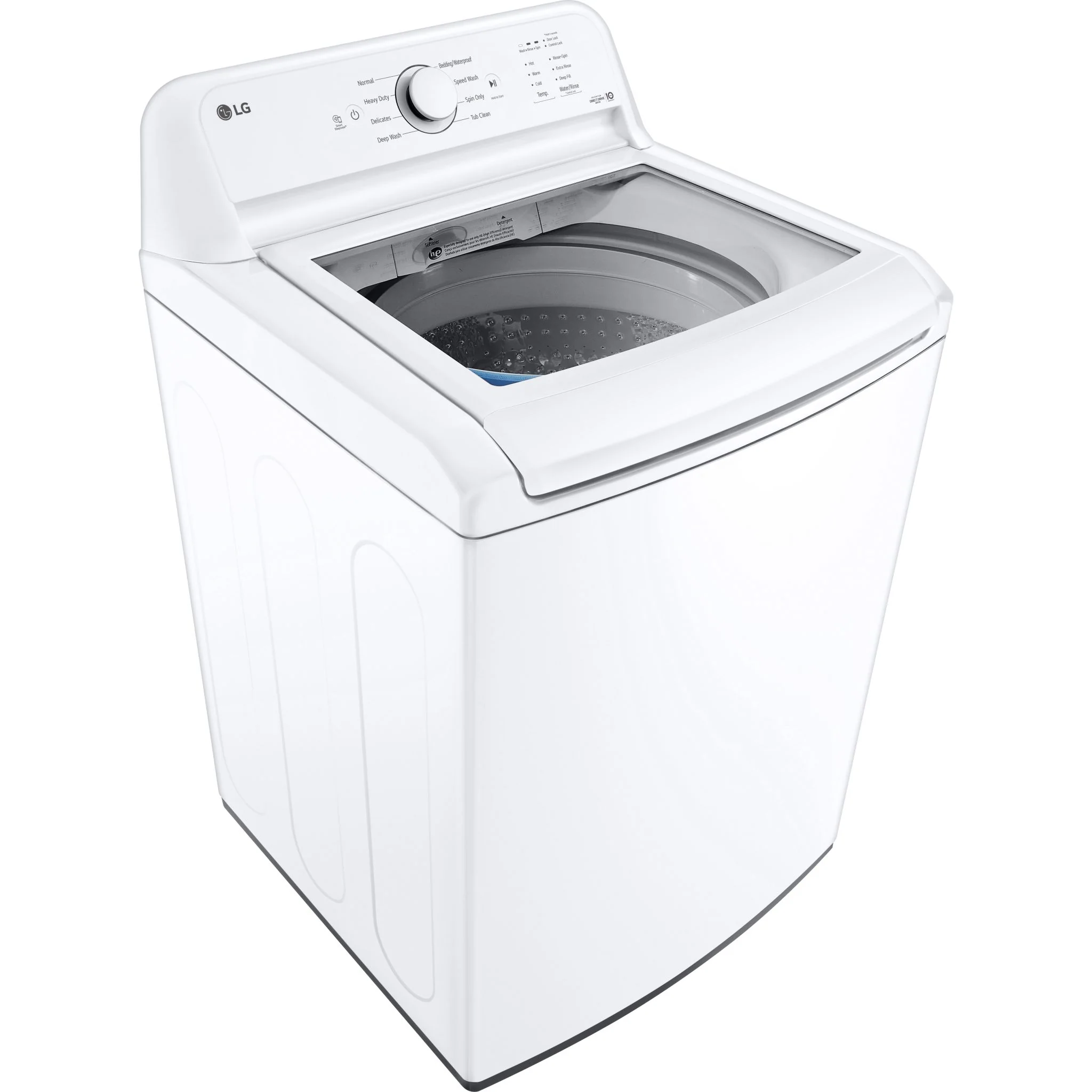LG 4.1 cu. ft. Capacity Top Load Washer with Agitator and SlamProof Glass Lid - White (WT6105CW) - Image 2