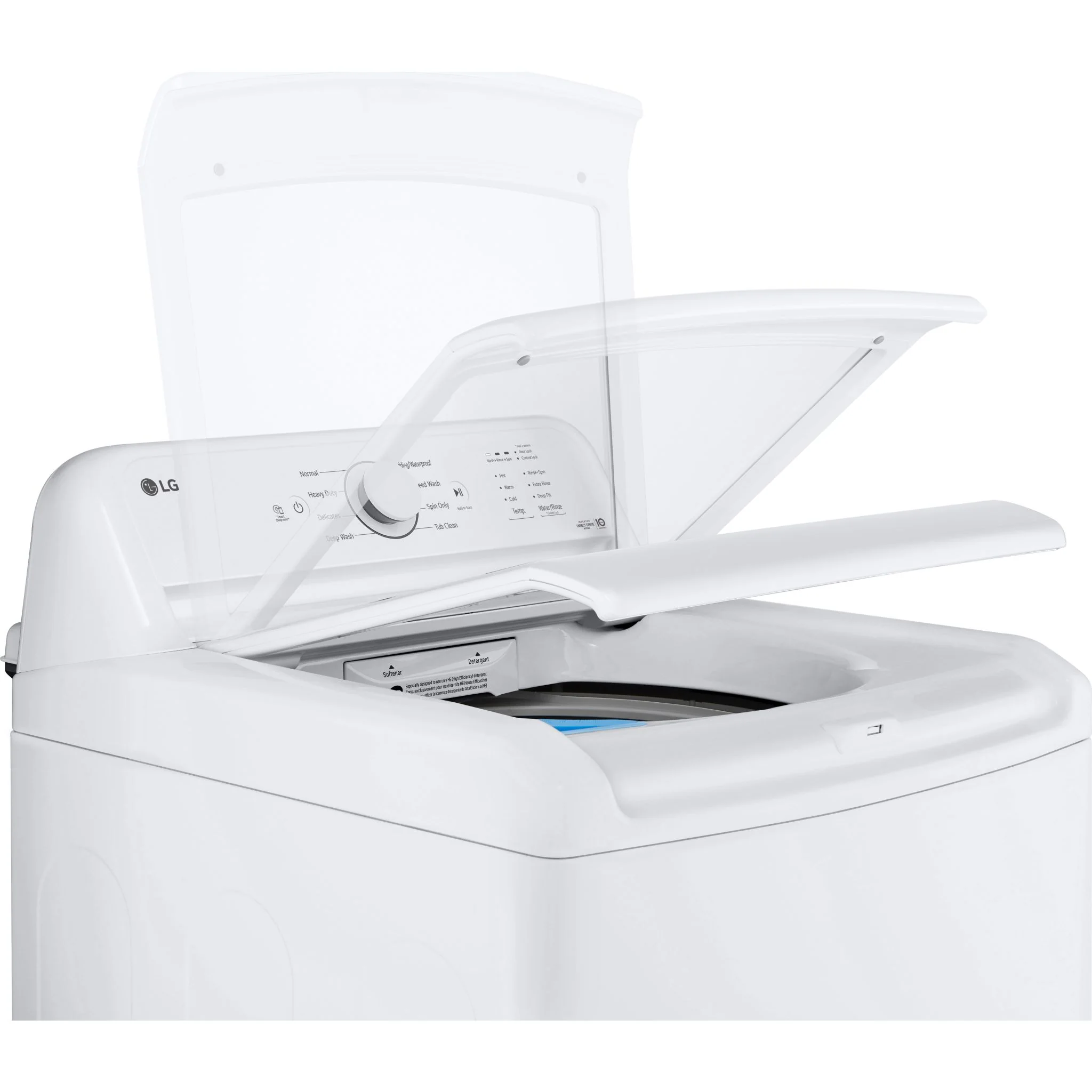 LG 4.1 cu. ft. Capacity Top Load Washer with Agitator and SlamProof Glass Lid - White (WT6105CW) - Image 7