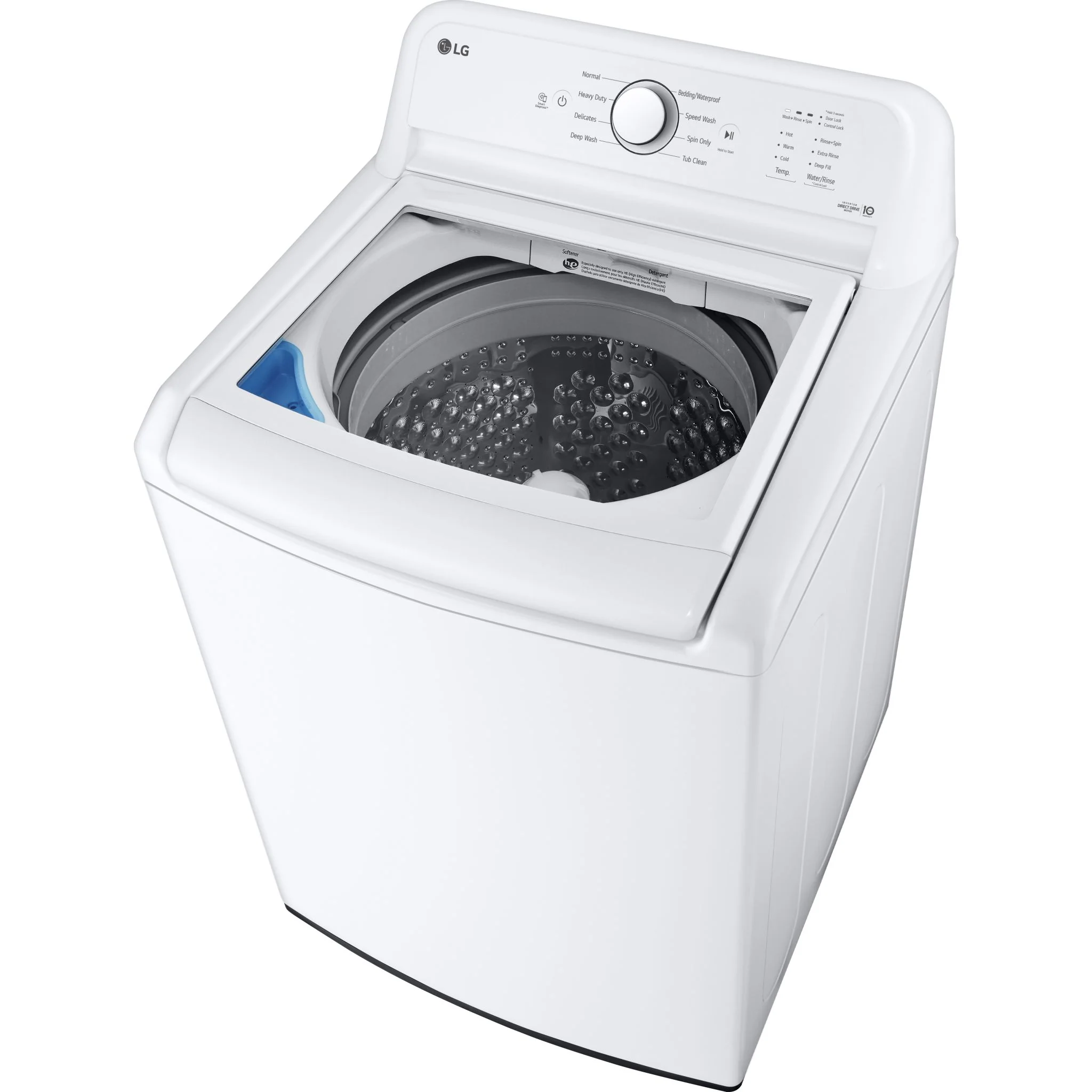 LG 4.1 cu. ft. Capacity Top Load Washer with Agitator and SlamProof Glass Lid - White (WT6105CW) - Image 8