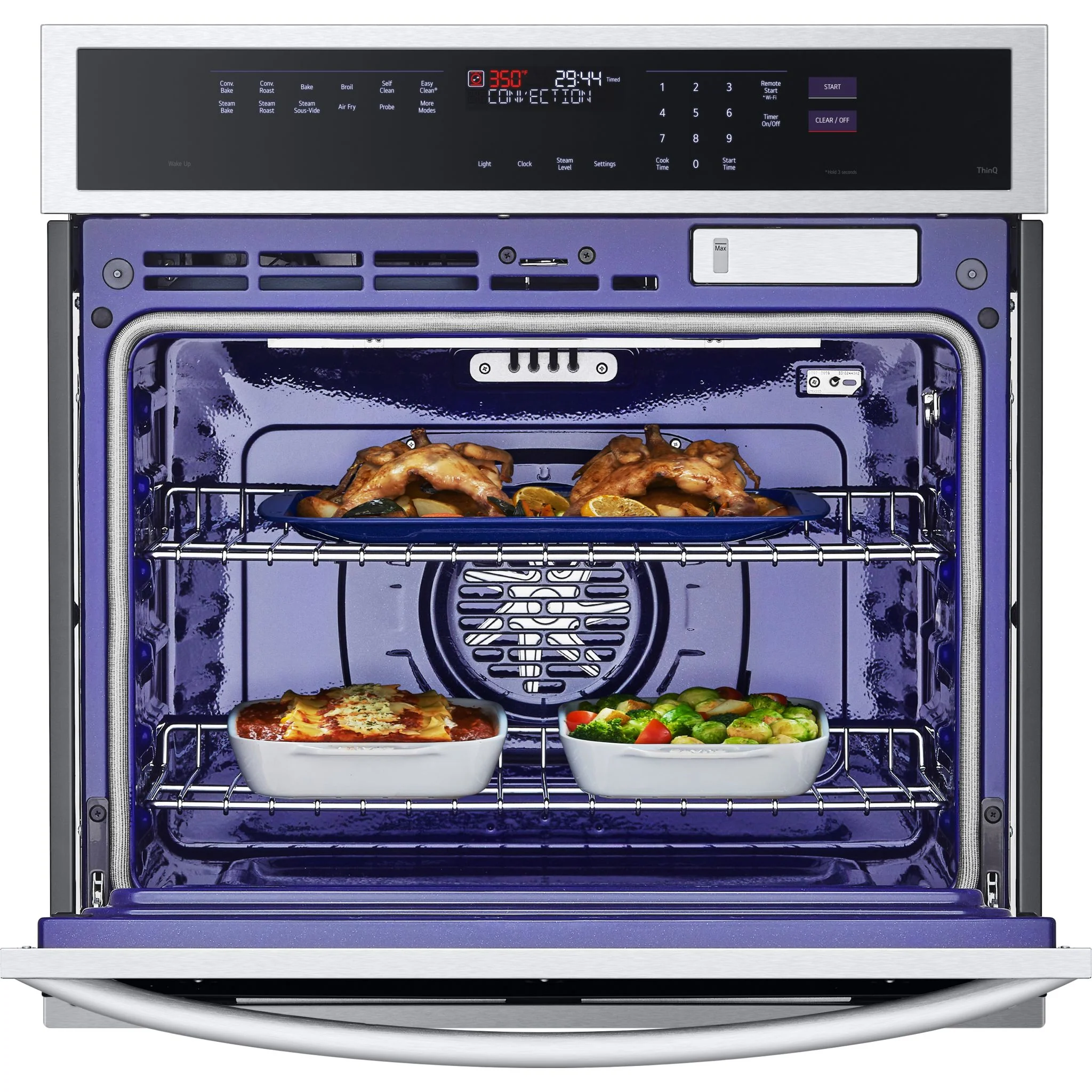 LG 4.7 cu. ft. Smart Wall Oven with InstaView®, True Convection, Air Fry, and Steam Sous Vide - Stainless (WSEP4727F) - Image 10