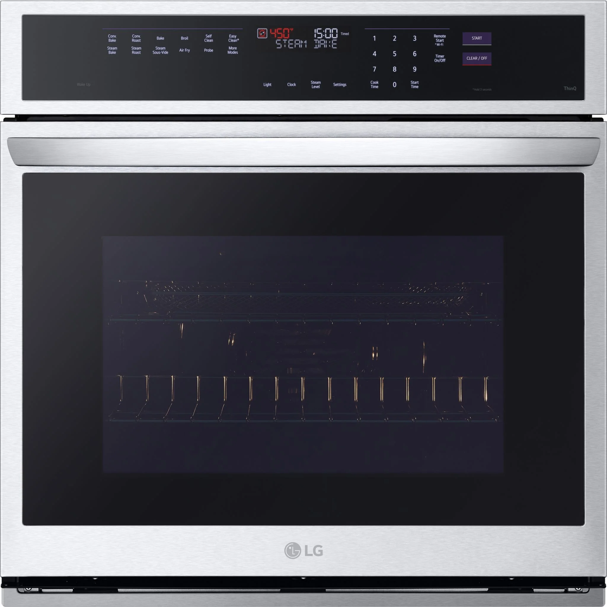 LG 4.7 cu. ft. Smart Wall Oven with InstaView®, True Convection, Air Fry, and Steam Sous Vide - Stainless (WSEP4727F) - Image 3