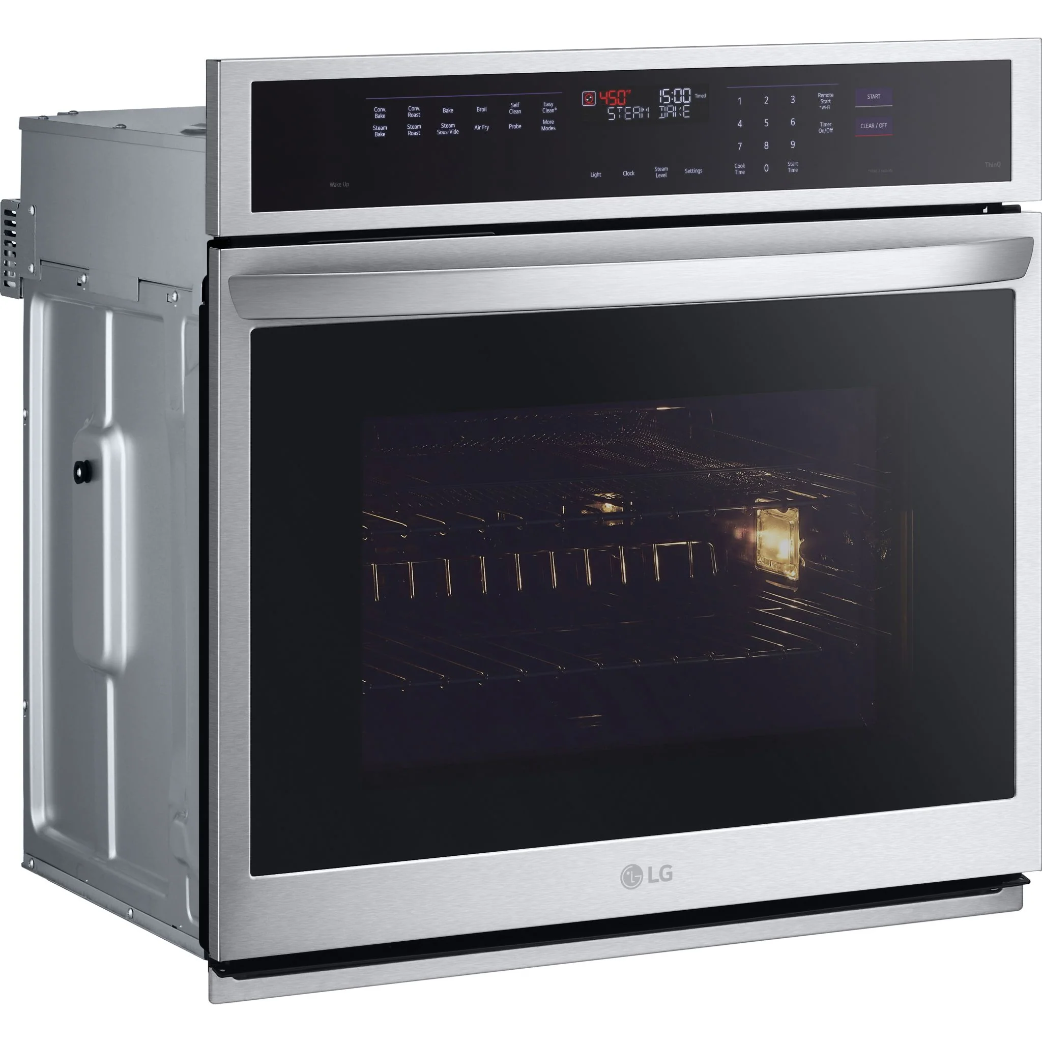 LG 4.7 cu. ft. Smart Wall Oven with InstaView®, True Convection, Air Fry, and Steam Sous Vide - Stainless (WSEP4727F) - Image 5