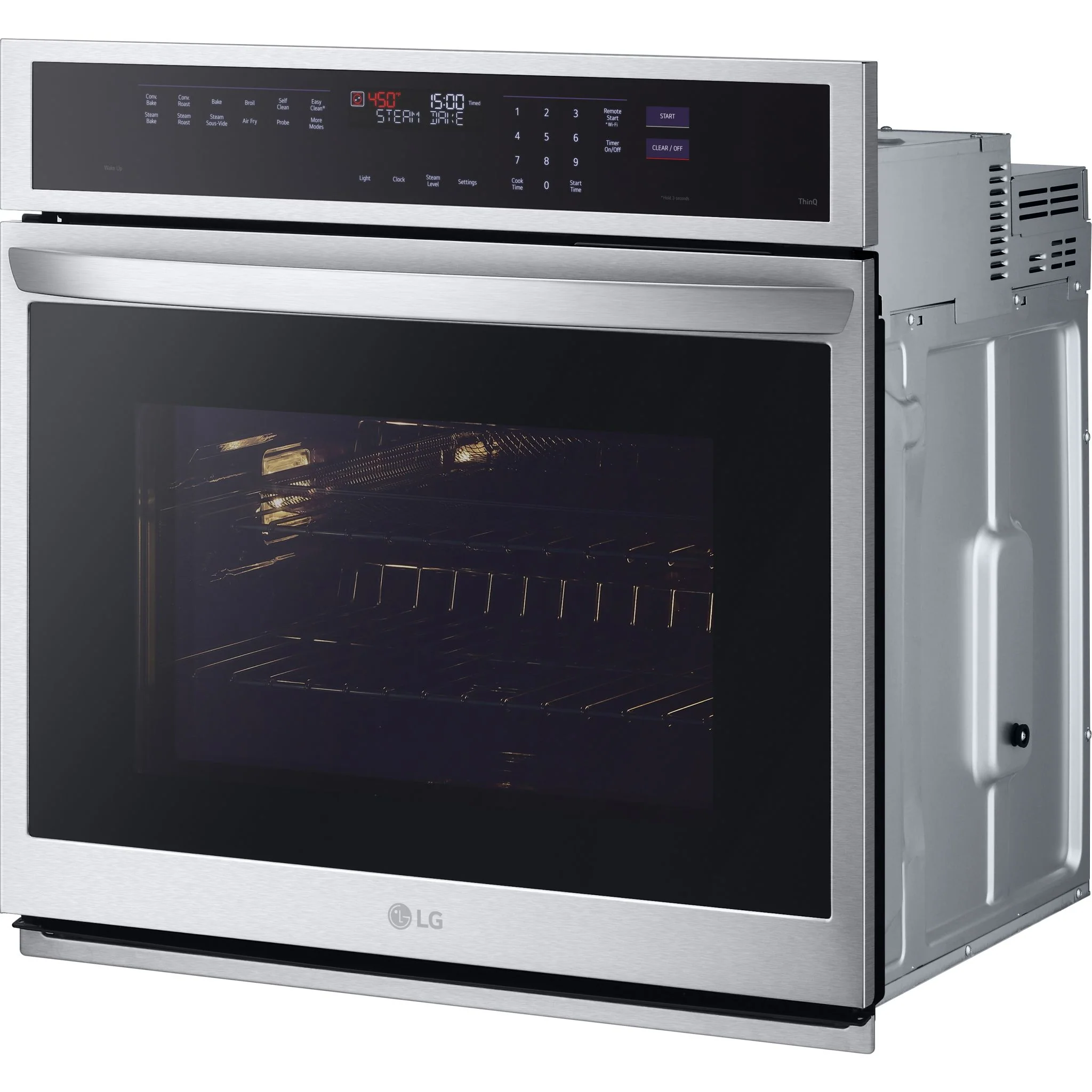 LG 4.7 cu. ft. Smart Wall Oven with InstaView®, True Convection, Air Fry, and Steam Sous Vide - Stainless (WSEP4727F) - Image 7
