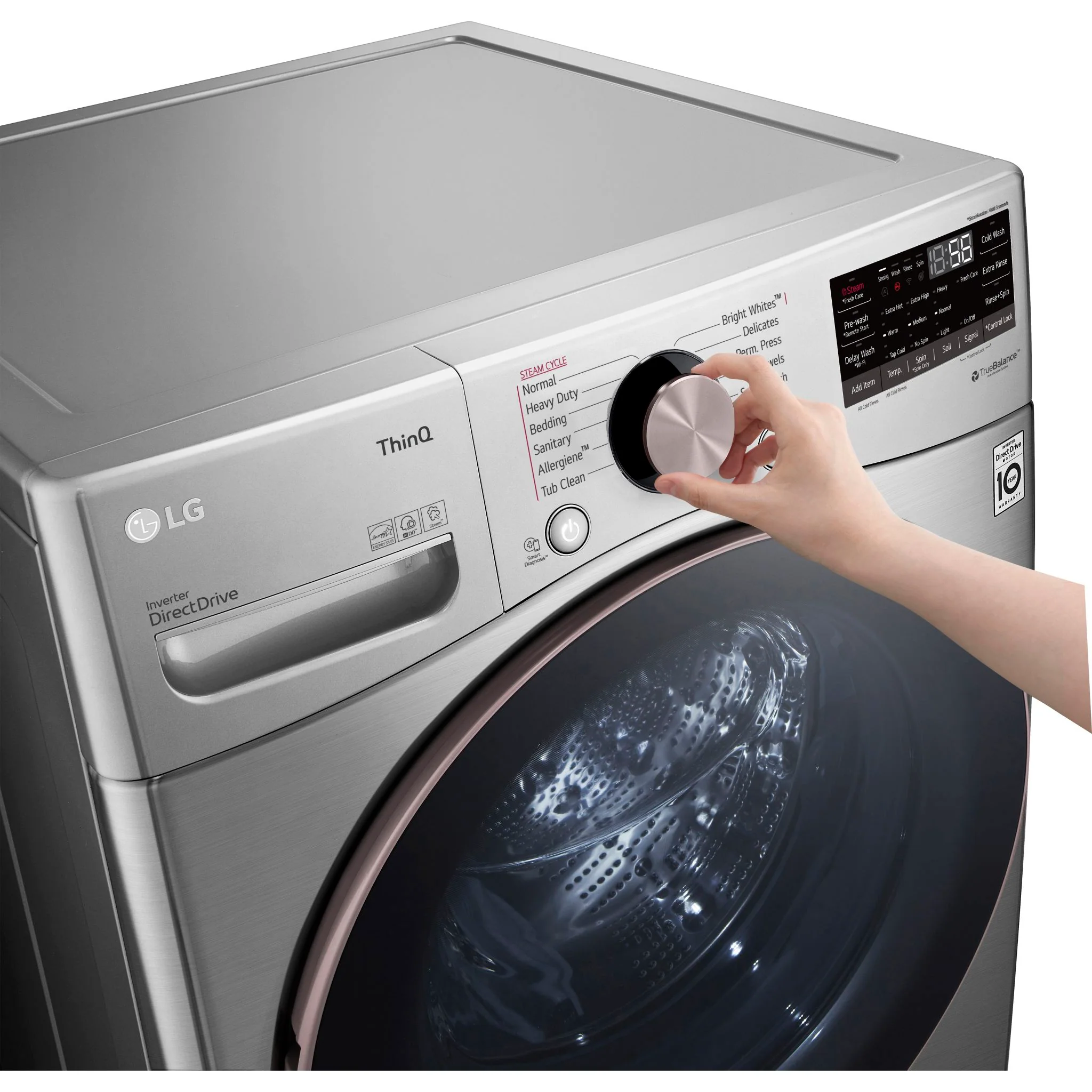 LG 5.2 cu.ft. Ultra Large Capacity Front Load Washer with AI DD™ - Graphite Steel VCM (WM3850HVA) - Image 5