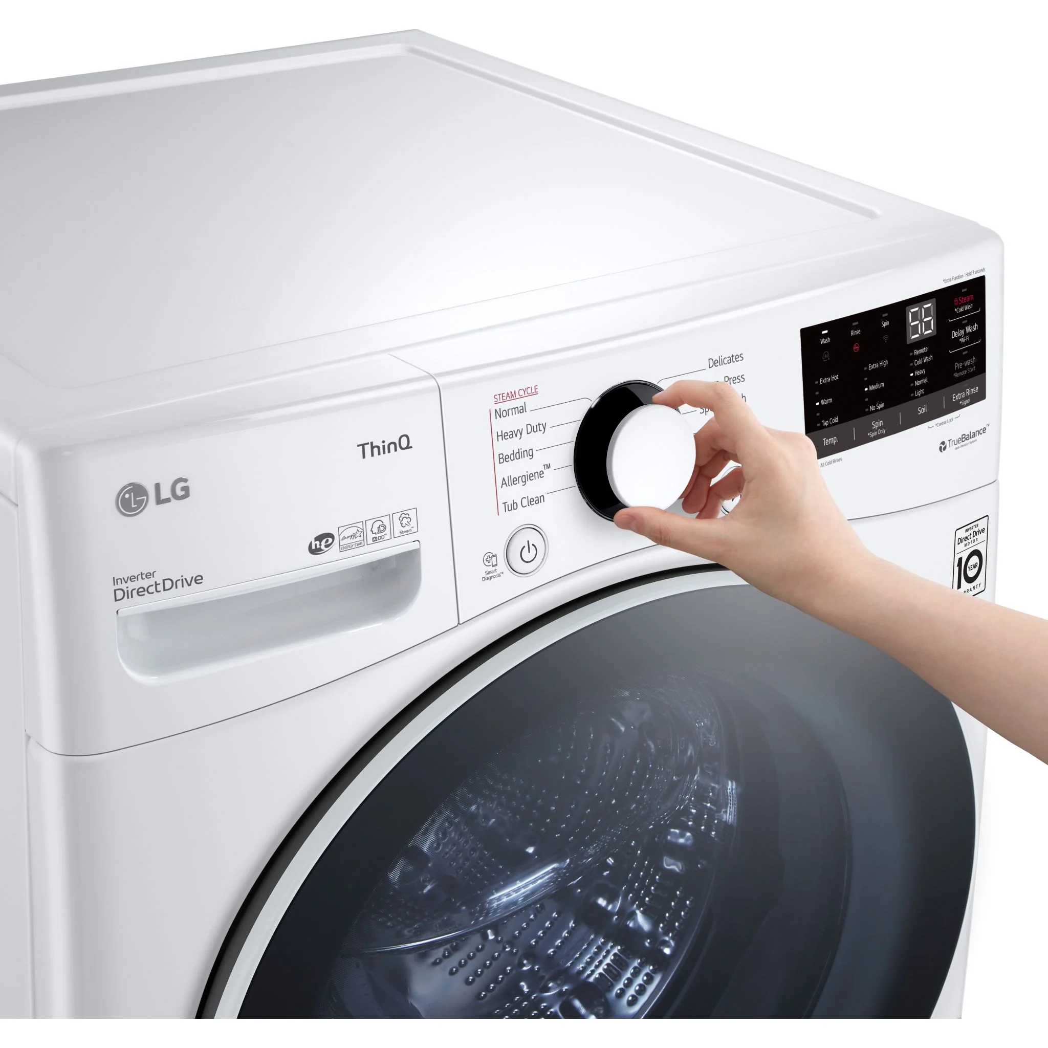LG 5.2 cu.ft. Ultra Large Capacity Front Load Washer with AI DD™ - White (WM3600HWA) - Image 5