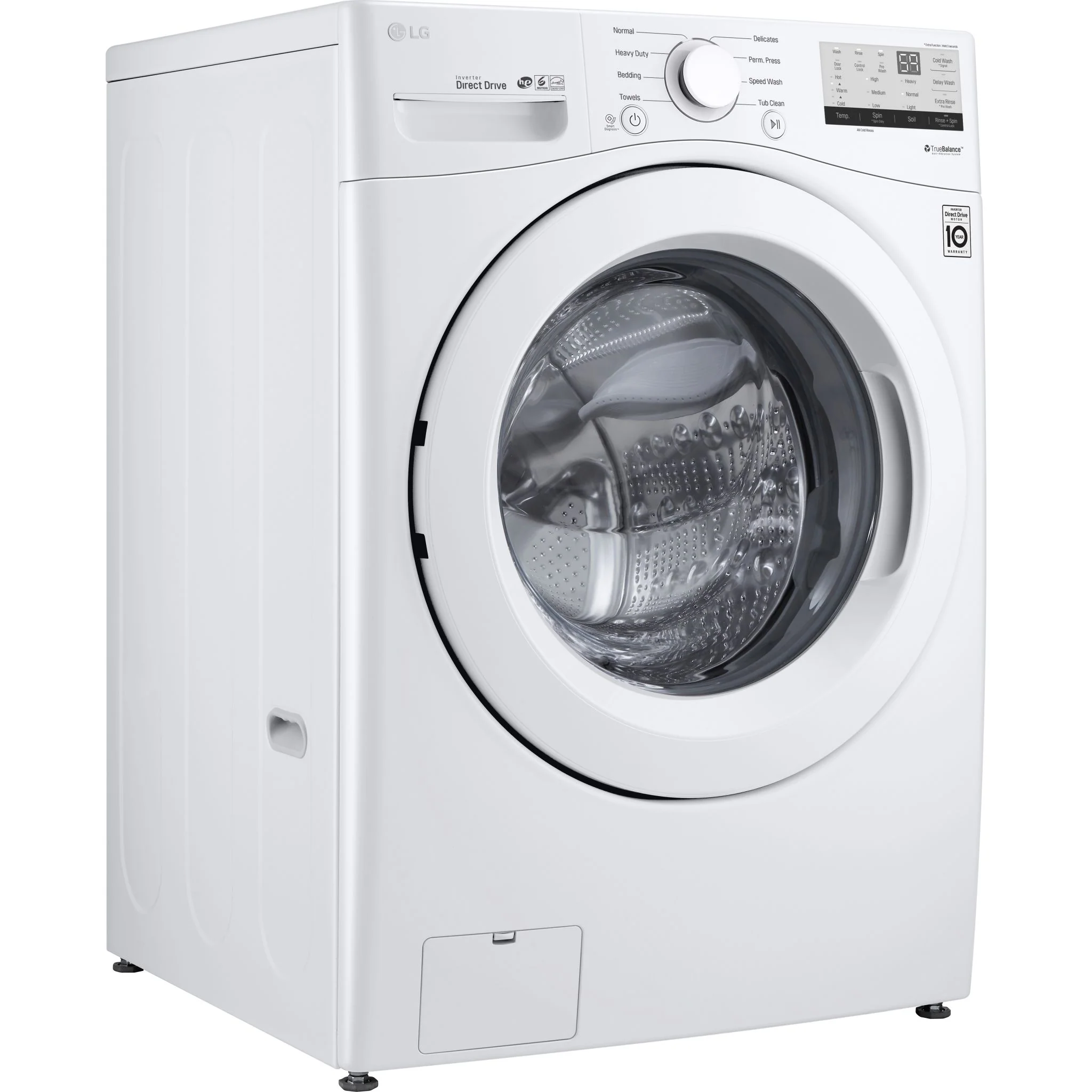LG 5.2 cu. ft. Ultra Large Front Load Washer - White (WM3400CW) - Image 3