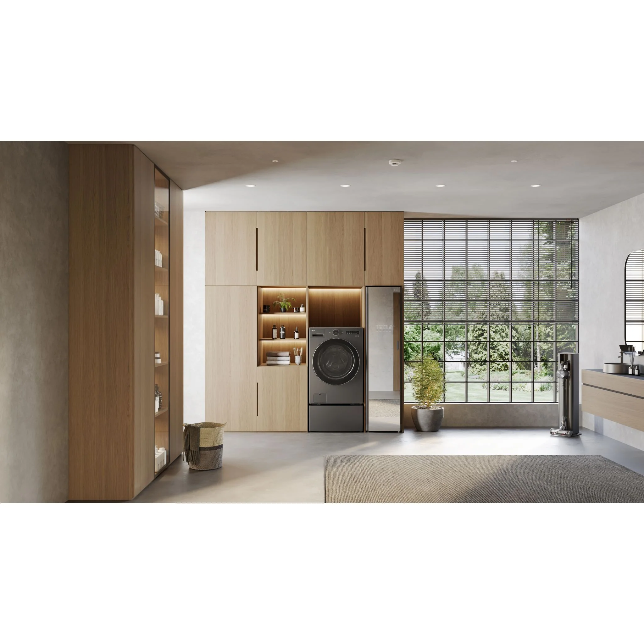 LG 5.7 cu.ft All-in-One WashComboTM with Heat Pump - Black Steel (WM6998HBA) - Image 11