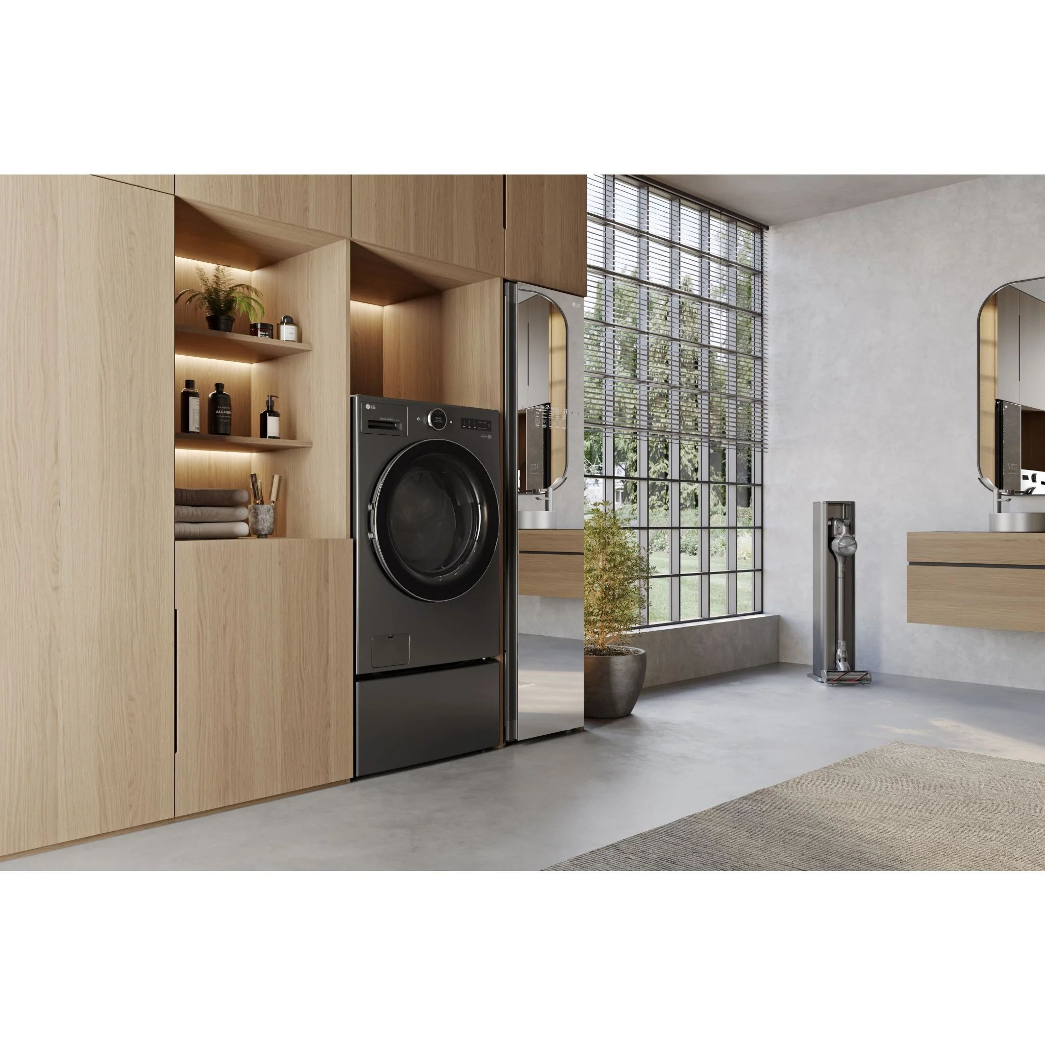 LG 5.7 cu.ft All-in-One WashComboTM with Heat Pump - Black Steel (WM6998HBA) - Image 12