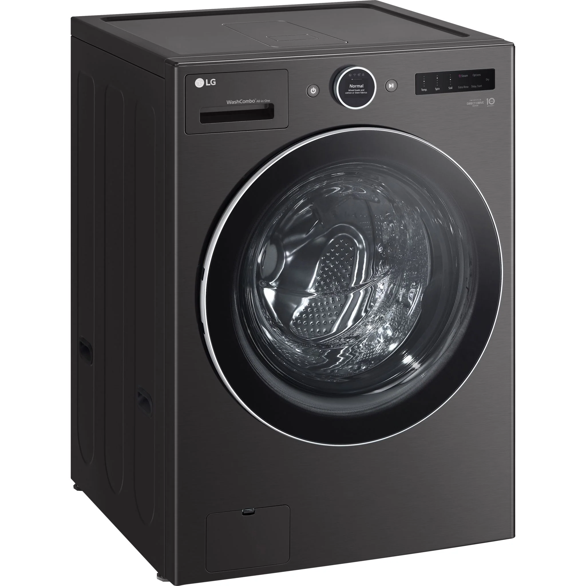 LG 5.7 cu.ft All-in-One WashComboTM with Heat Pump - Black Steel (WM6998HBA) - Image 3