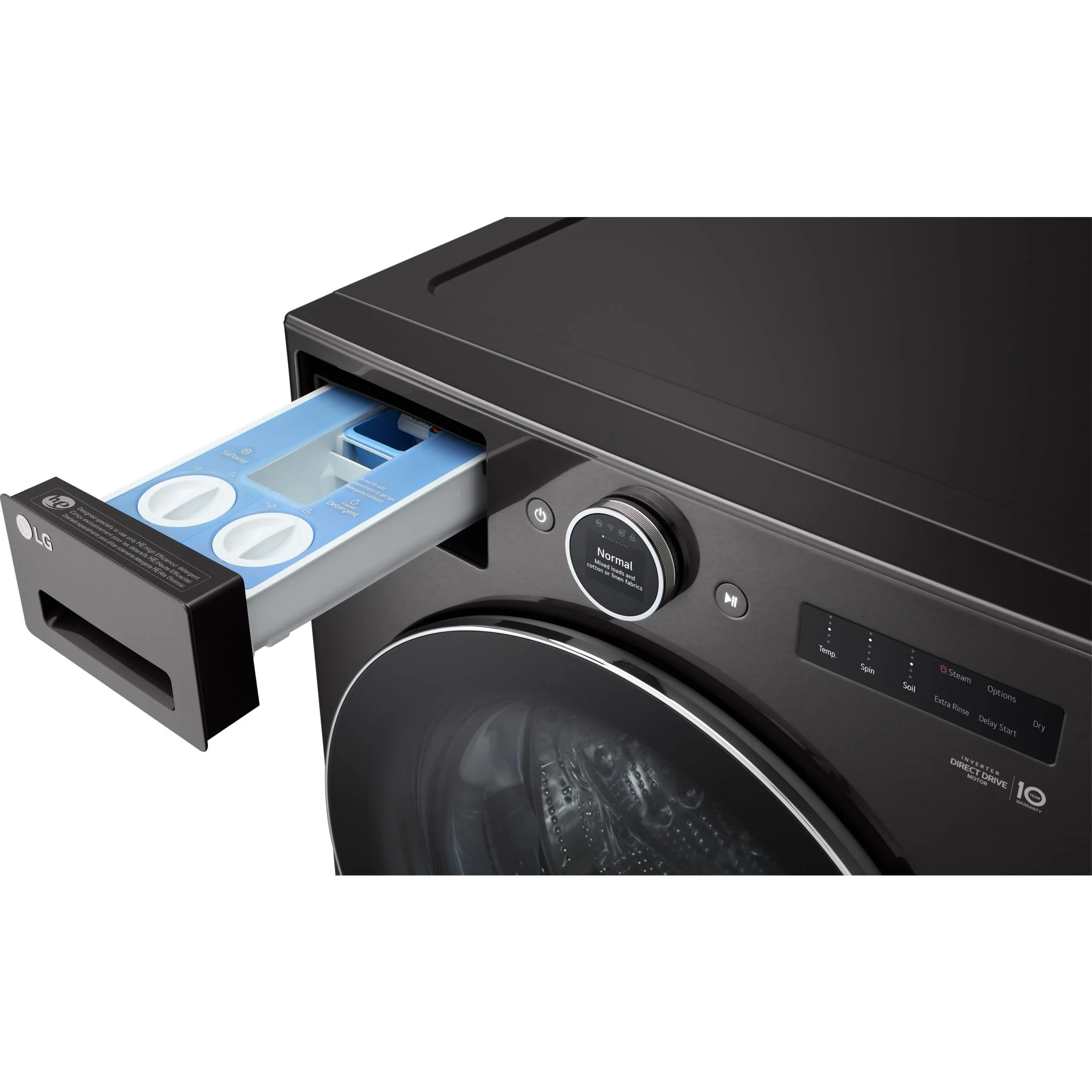 LG 5.7 cu.ft All-in-One WashComboTM with Heat Pump - Black Steel (WM6998HBA) - Image 4