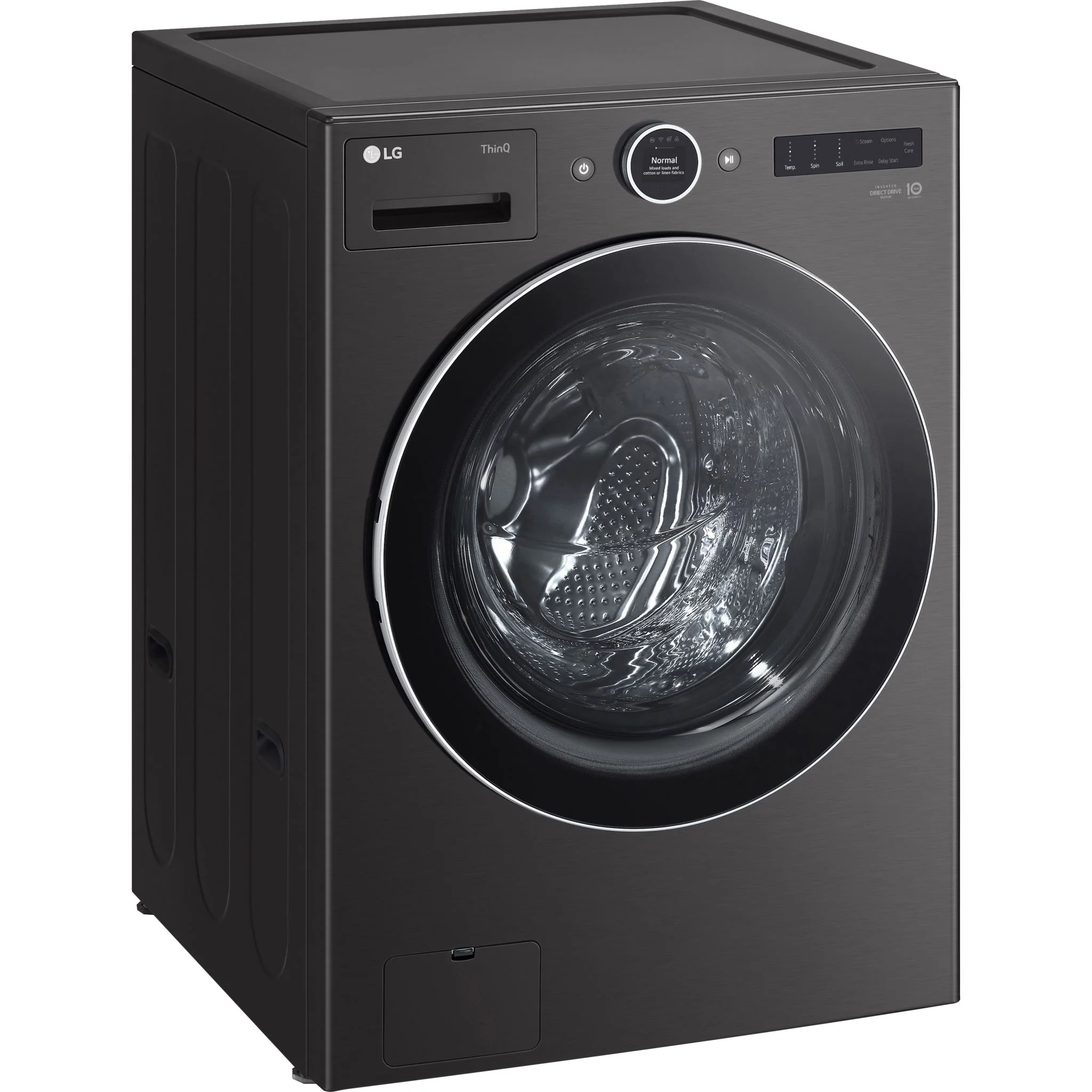 LG 5.8 cu. ft. Front Load Washer with AI DD™ 2.0 and LCD Knob - Black Steel (WM6700HBA) - Image 3