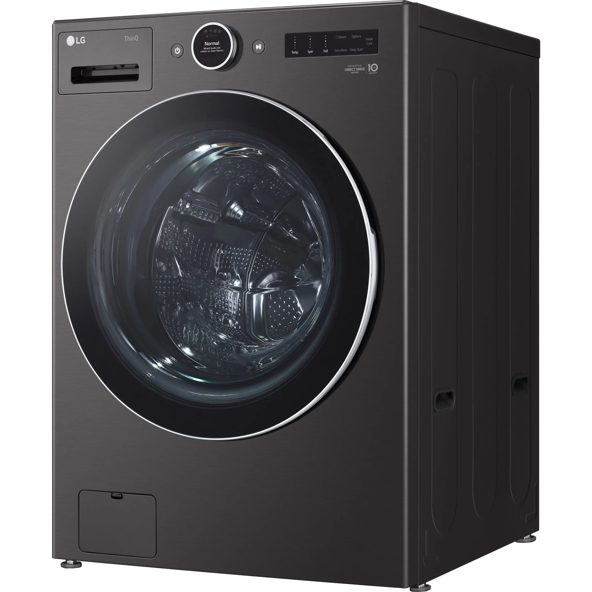 LG 5.8 cu. ft. Front Load Washer with AI DD™ 2.0 and LCD Knob - Black Steel (WM6700HBA) - Image 5