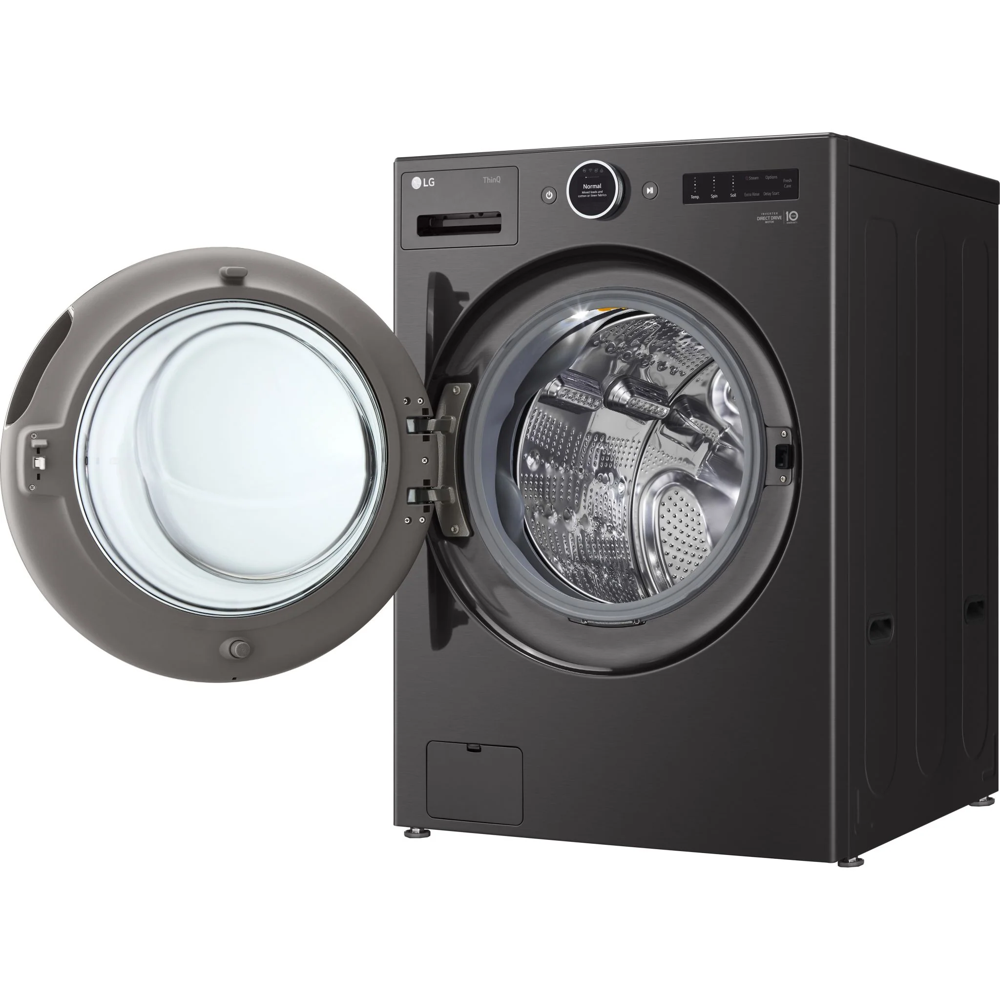 LG 5.8 cu. ft. Front Load Washer with AI DD™ 2.0 and LCD Knob - Black Steel (WM6700HBA) - Image 9