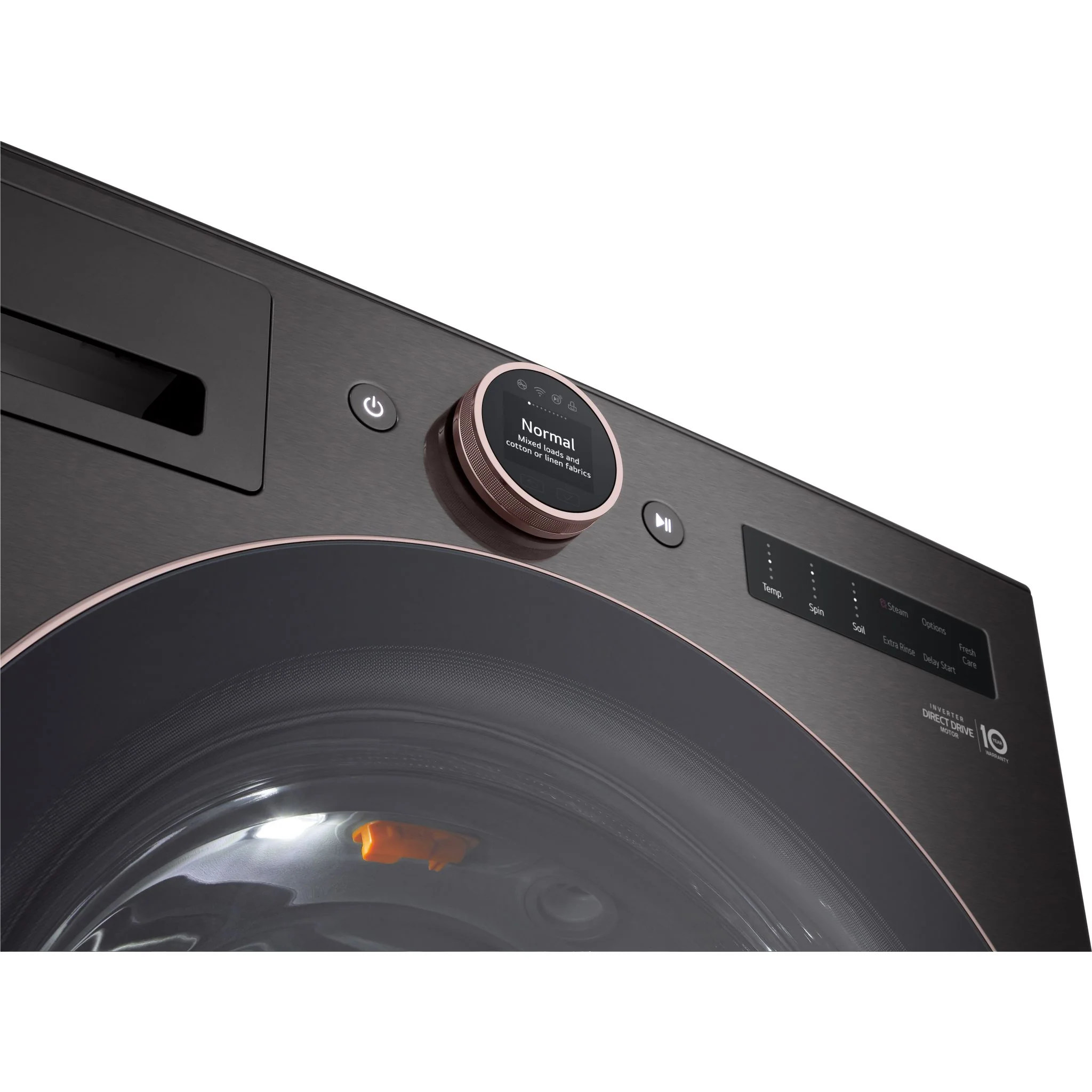 LG 5.8 cu. ft. Mega Capacity Smart Front Load ENERGY STAR® Washer with TurboWash®360° and AI DD™ Built-In Intelligence - Black Steel (WM6500HBA) - Image 9