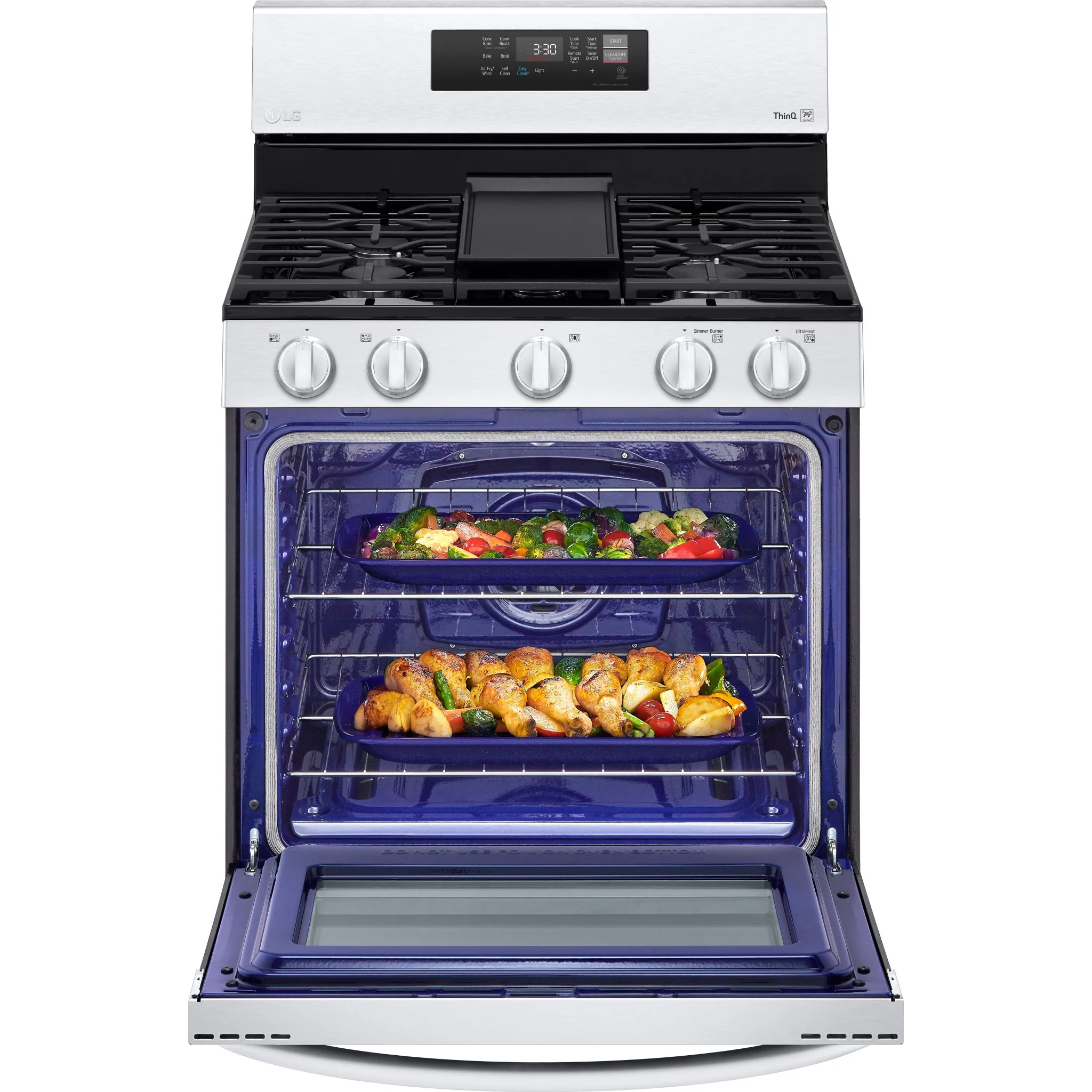 LG 5.8 cu ft. Smart Wi-Fi Enabled Fan Convection Gas Range with Air Fry & EasyClean - Stainless (LRGL5823S) - Image 5