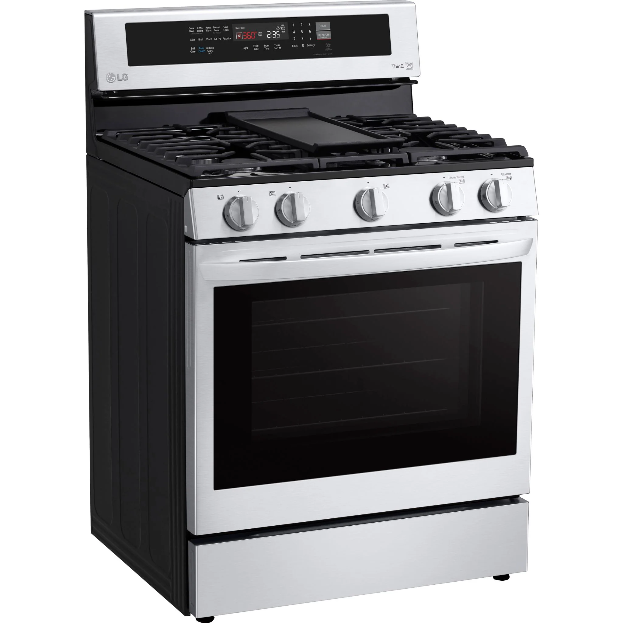 LG 5.8 cu ft. Smart Wi-Fi Enabled True Convection InstaView® Gas Range with Air Fry - Stainless (LRGL5825F) - Image 2