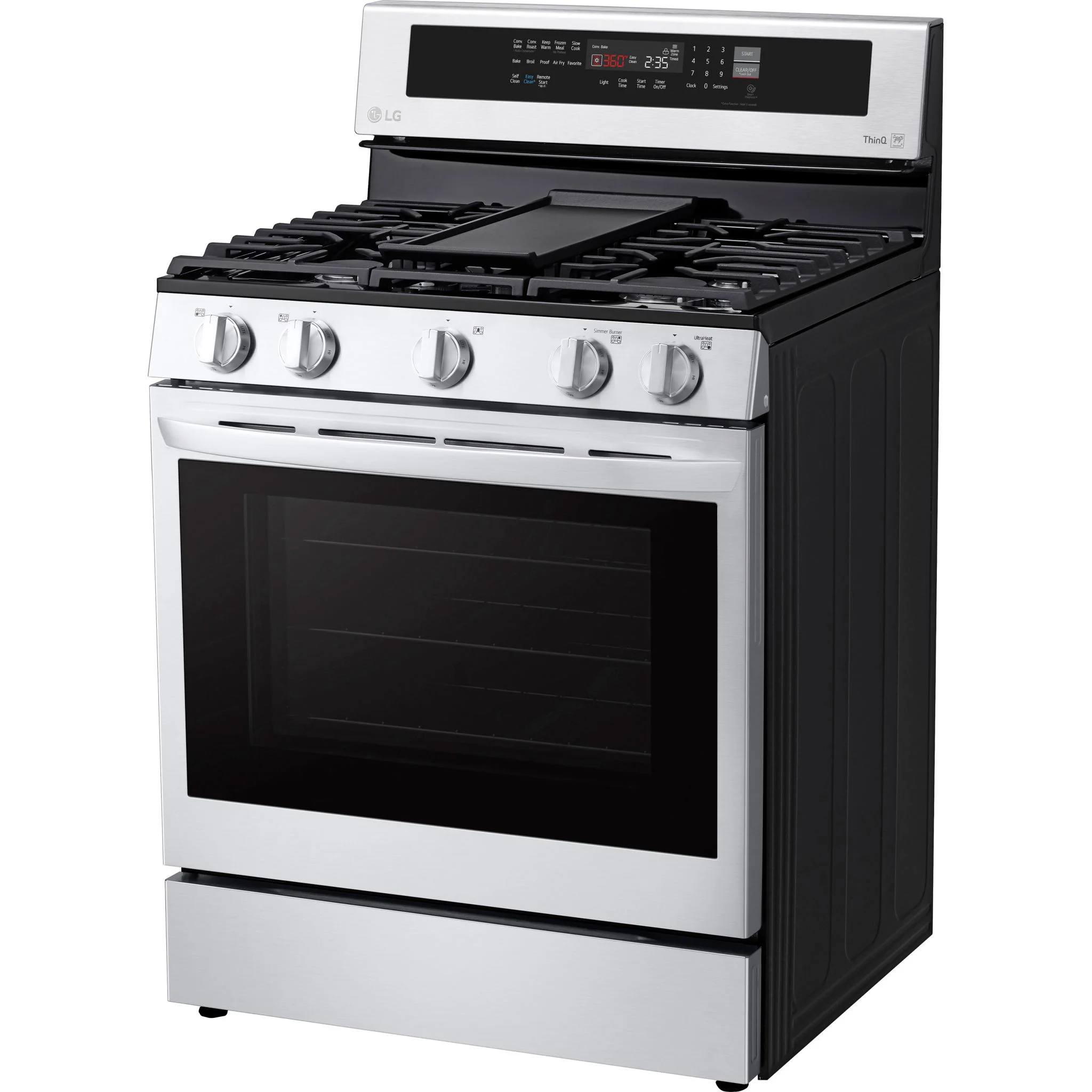 LG 5.8 cu ft. Smart Wi-Fi Enabled True Convection InstaView® Gas Range with Air Fry - Stainless (LRGL5825F) - Image 3