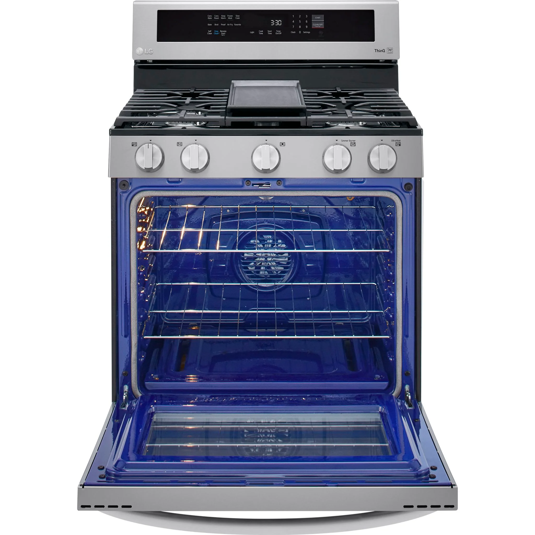 LG 5.8 cu ft. Smart Wi-Fi Enabled True Convection InstaView® Gas Range with Air Fry - Stainless (LRGL5825F) - Image 4