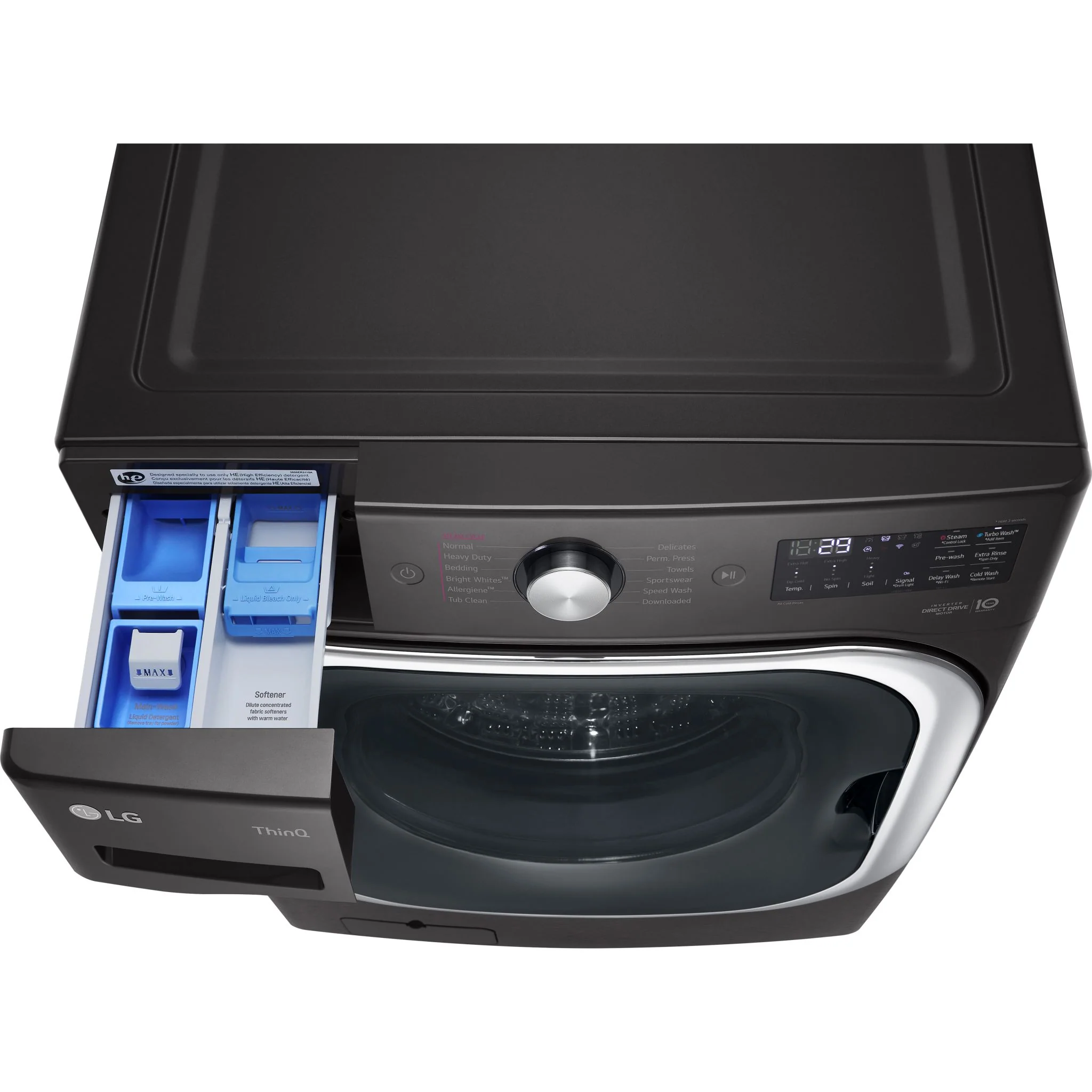 LG 6.0 cu. ft. Mega Capacity Smart wi-fi Enabled Front Load Washer with TurboWash® and Built-In Intelligence - Black (WM8900HBA) - Image 12