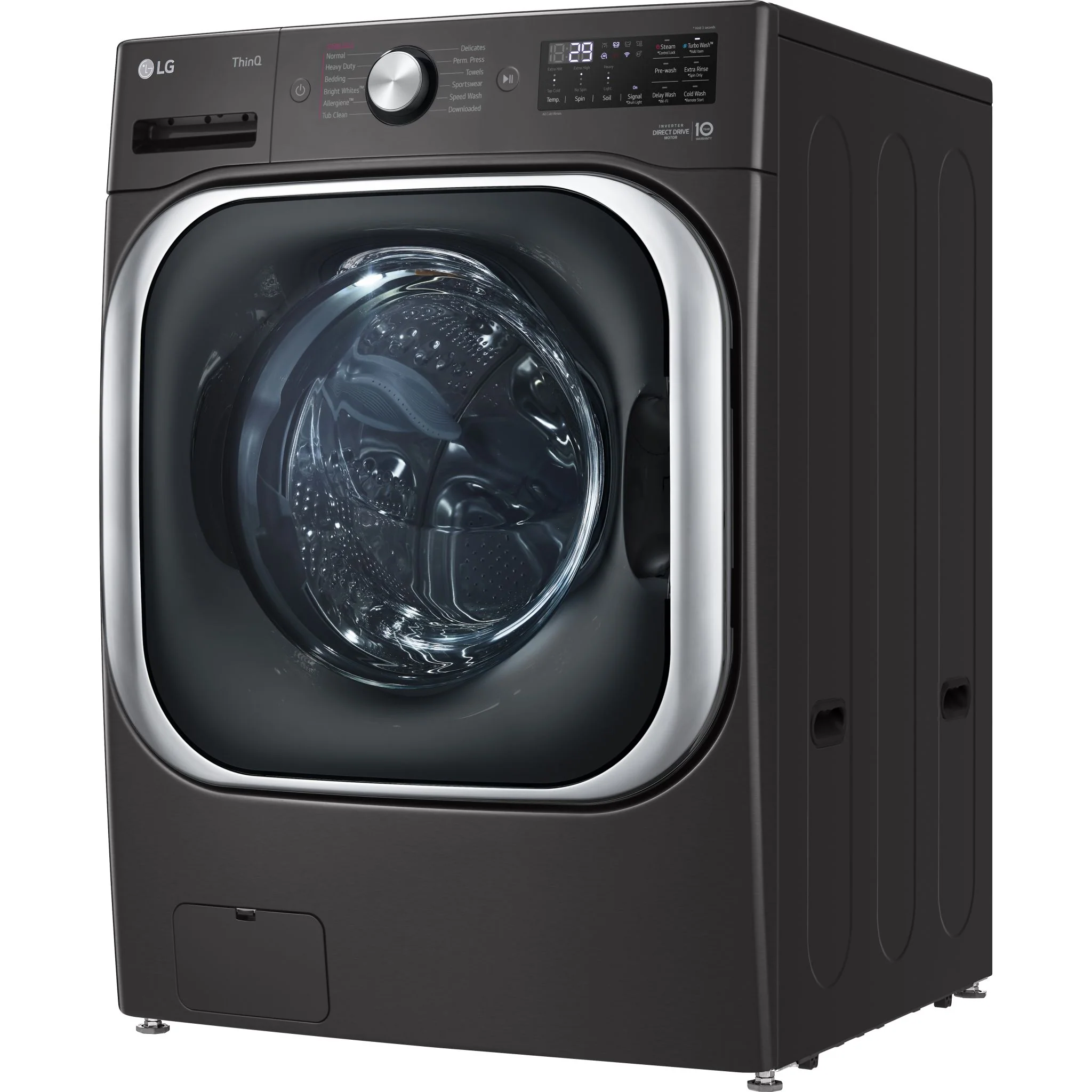 LG 6.0 cu. ft. Mega Capacity Smart wi-fi Enabled Front Load Washer with TurboWash® and Built-In Intelligence - Black (WM8900HBA) - Image 3