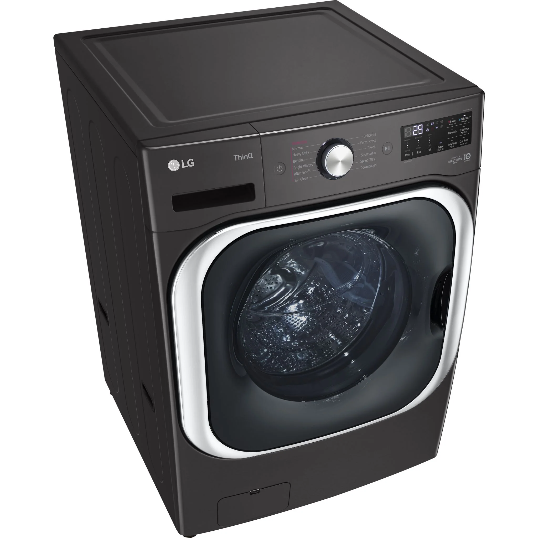 LG 6.0 cu. ft. Mega Capacity Smart wi-fi Enabled Front Load Washer with TurboWash® and Built-In Intelligence - Black (WM8900HBA) - Image 4