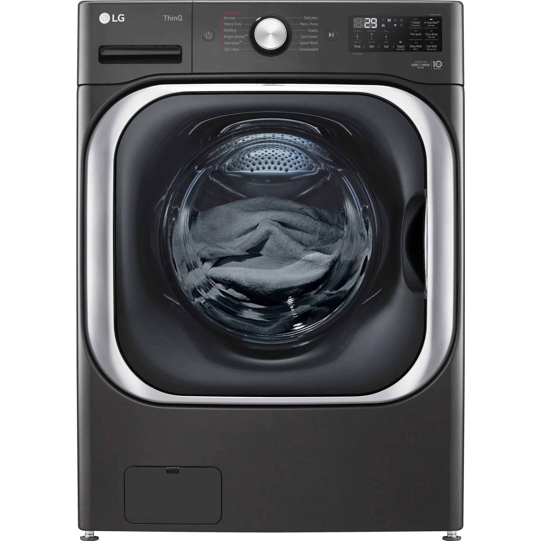 LG 6.0 cu. ft. Mega Capacity Smart wi-fi Enabled Front Load Washer with TurboWash® and Built-In Intelligence - Black (WM8900HBA) - Image 5