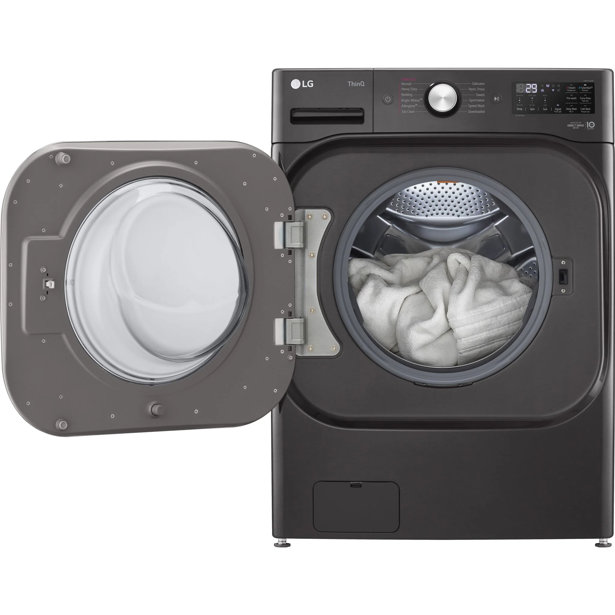 LG 6.0 cu. ft. Mega Capacity Smart wi-fi Enabled Front Load Washer with TurboWash® and Built-In Intelligence - Black (WM8900HBA) - Image 7