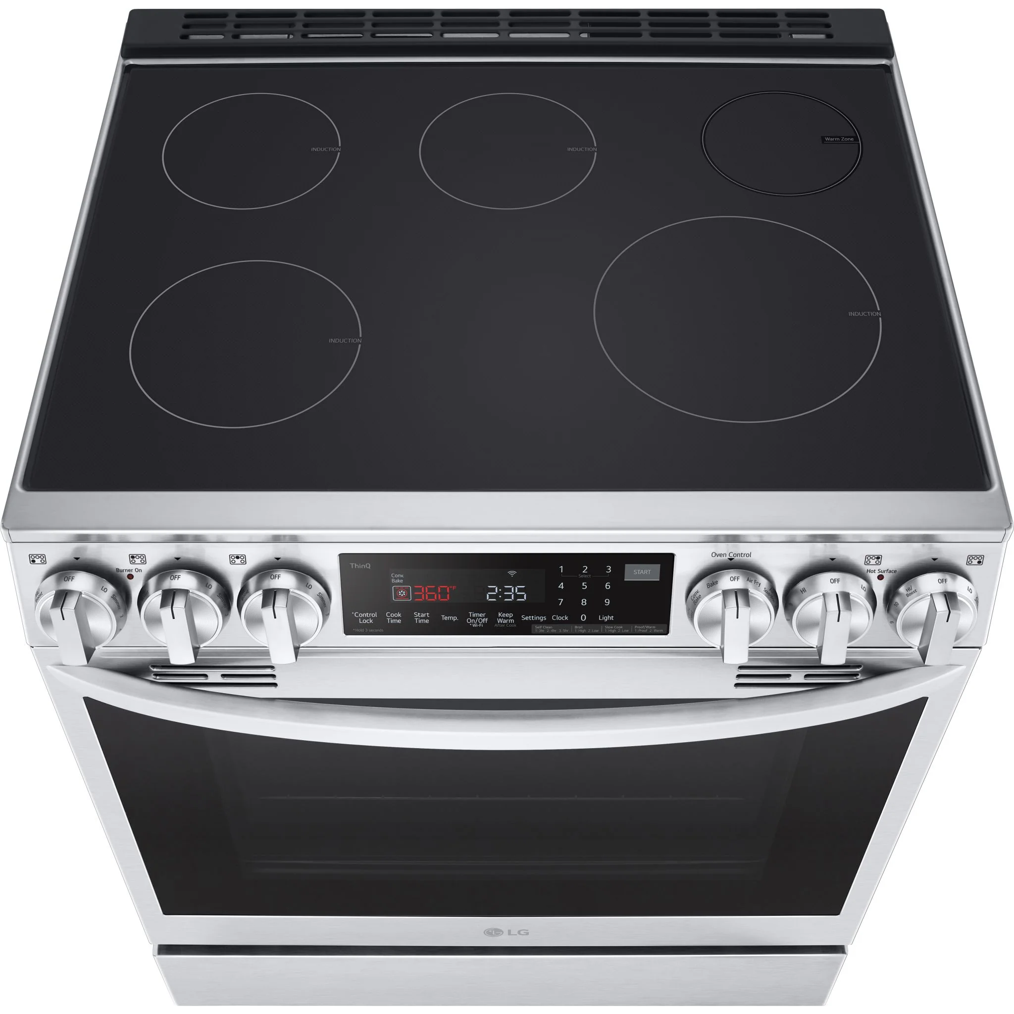 LG 6.3 cu. ft. Smart Induction Slide-in Range with InstaView®, ProBake Convection®, Air Fry, and Air Sous Vide - Stainless (LSIL6336F) - Image 5